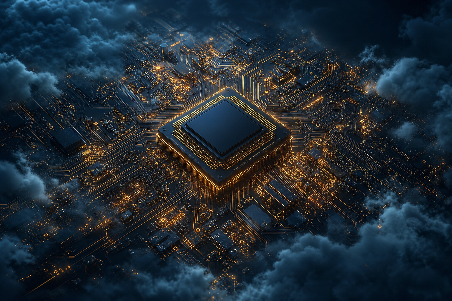 Futuristic Circuit Board Macro Shot Electronics Wallpaper  1 4K