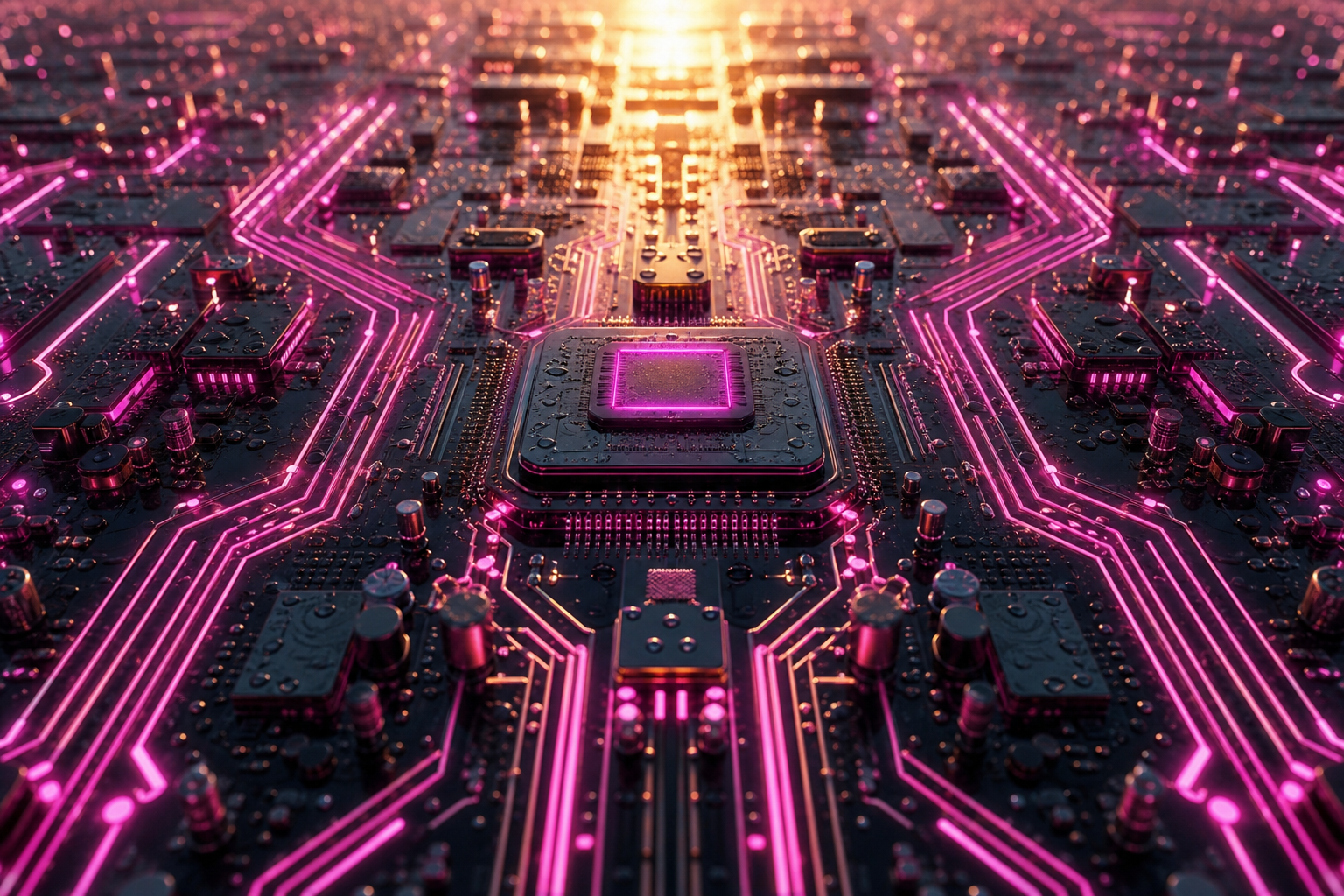 Futuristic Circuit Board Macro Shot Electronics Wallpaper  1 4K