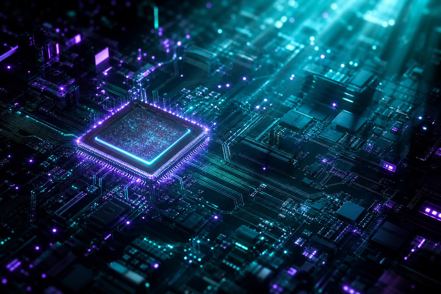 Futuristic Circuit Board Macro Shot Electronics Wallpaper  1 4K