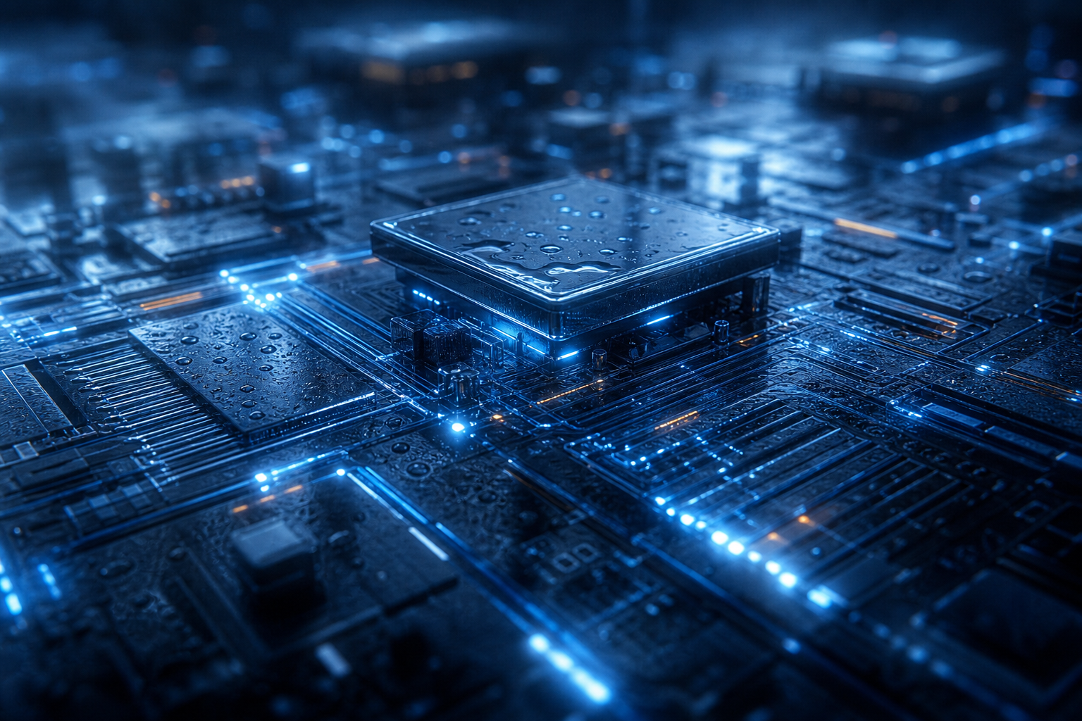 Futuristic Circuit Board Macro Shot Electronics Wallpaper  1 4K