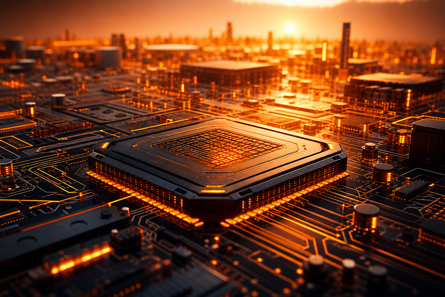 Futuristic Circuit Board Macro Shot Electronics Wallpaper  1 4K