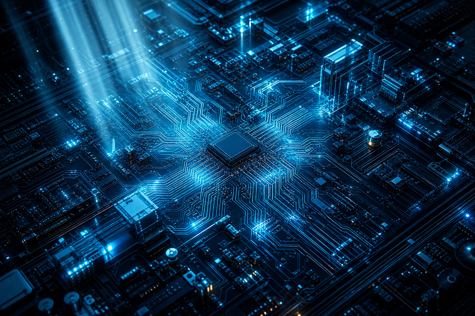 Futuristic Circuit Board Macro Shot Electronics Wallpaper  1 4K