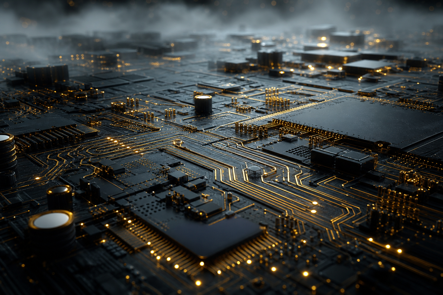 Futuristic Circuit Board Macro Shot Electronics Wallpaper  1 4K