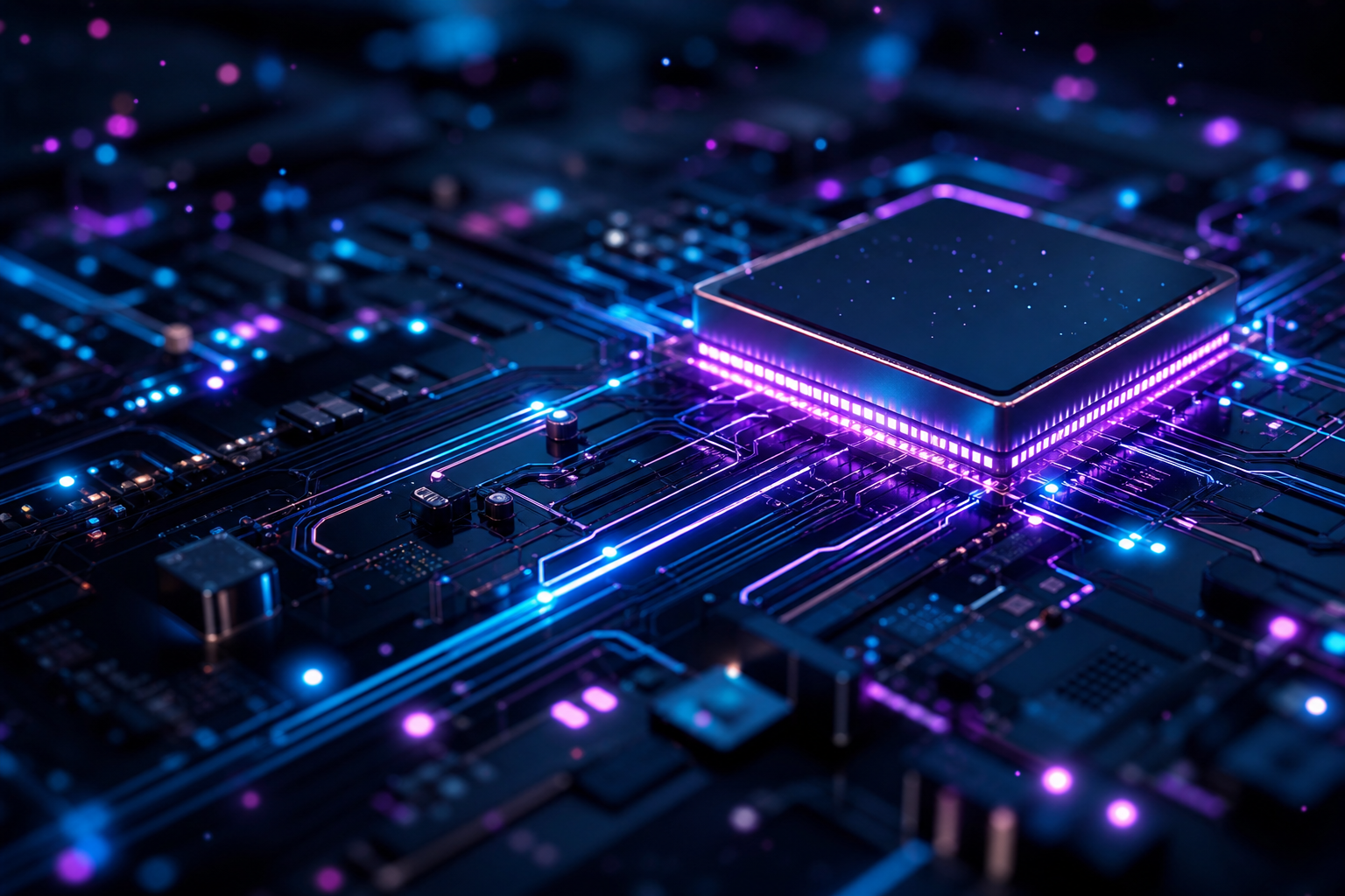 Futuristic Circuit Board Macro Shot Electronics Wallpaper  1 4K