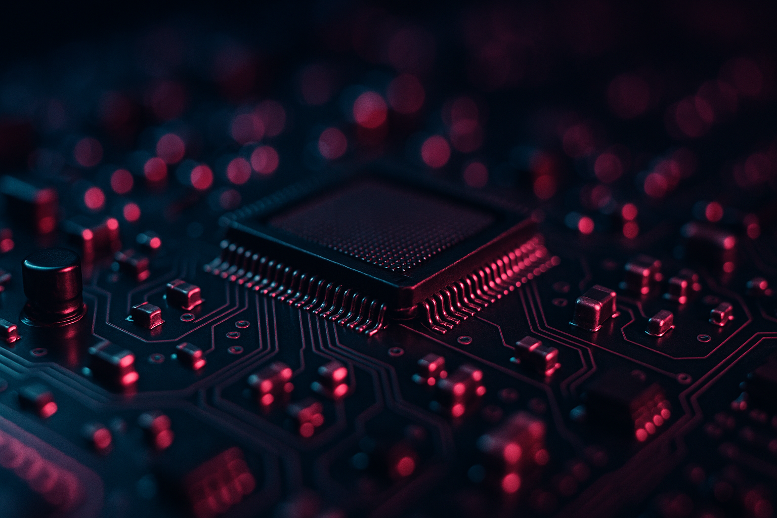 Futuristic Circuit Board Macro Shot Electronics Wallpaper  1 4K