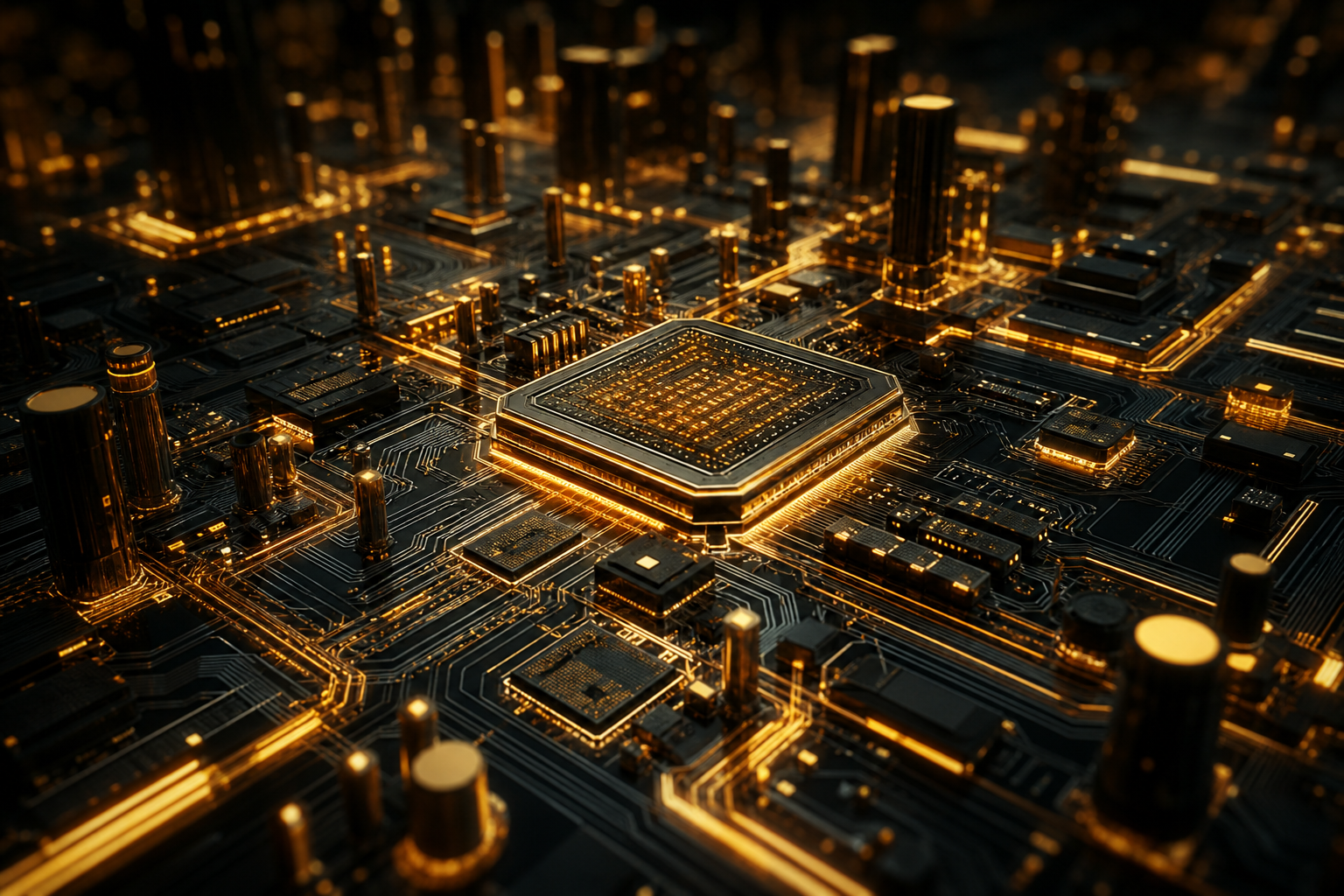 Futuristic Circuit Board Macro Shot Electronics Wallpaper  1 4K