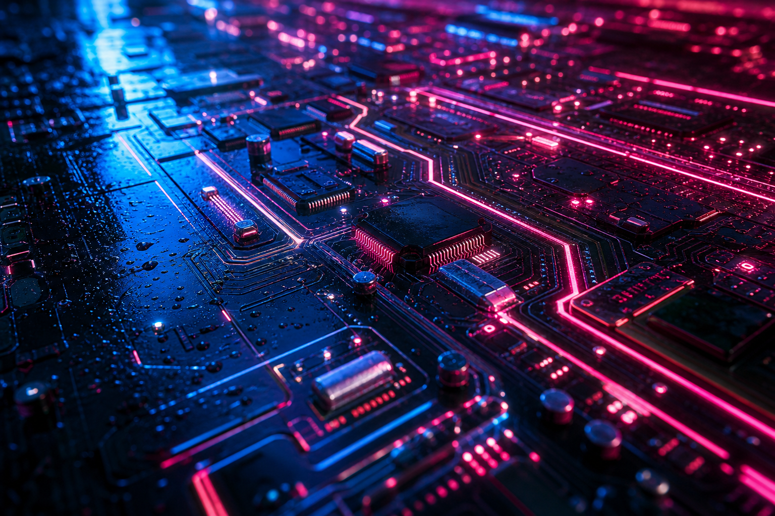 Futuristic Circuit Board Macro Shot Electronics Wallpaper  1 4K