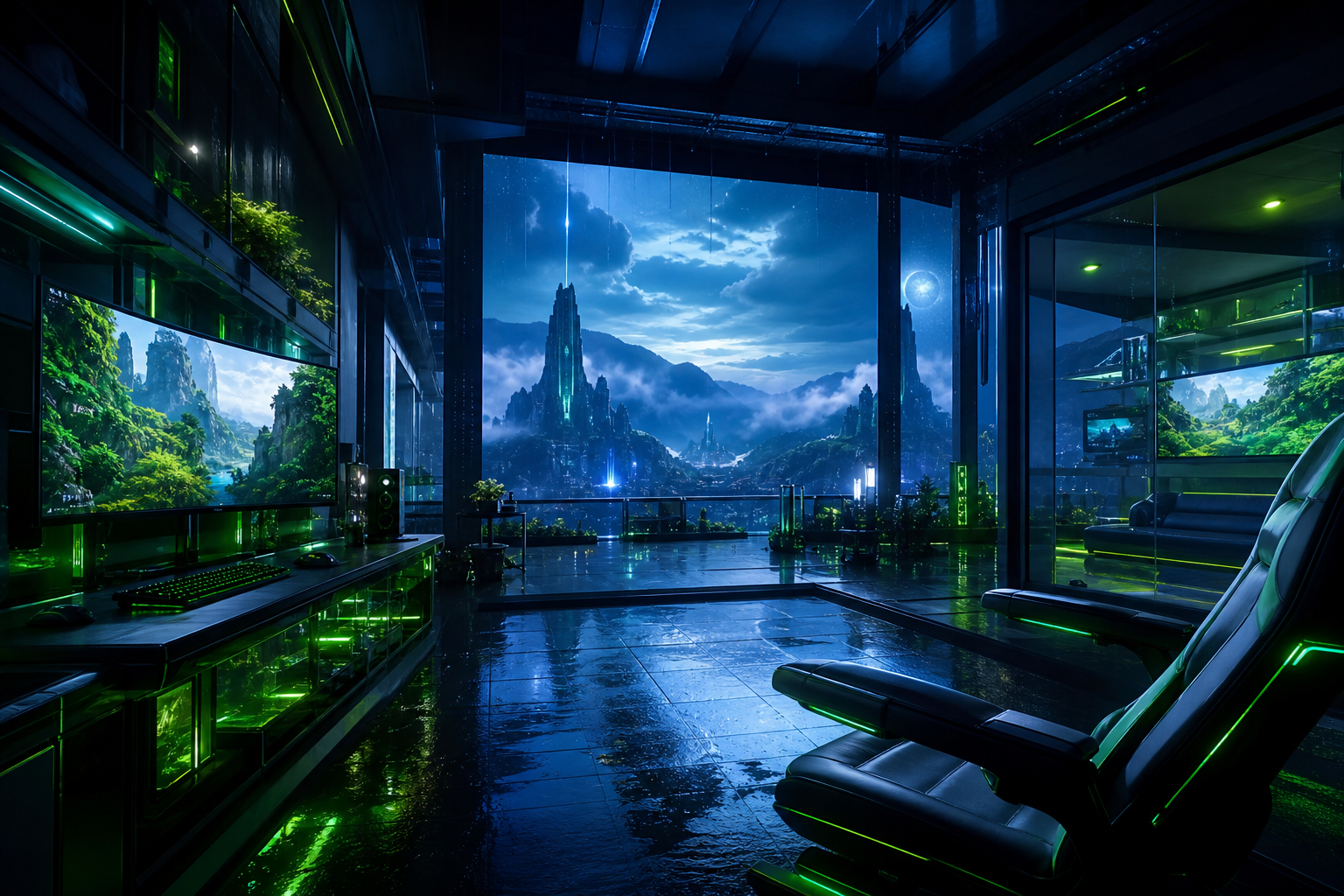 Futuristic Gaming Setup With RGB Lighting Gaming Wallpaper 11 4K 10 4K Gaming Wallpaper