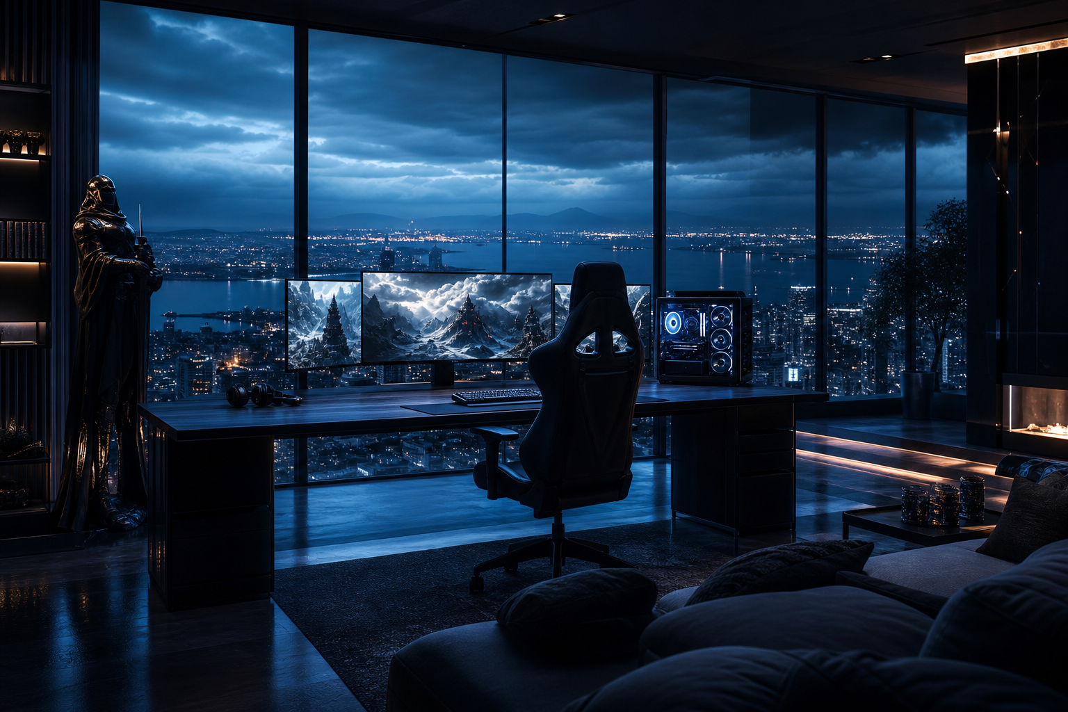 Futuristic Gaming Setup With RGB Lighting Gaming Wallpaper  11 4K