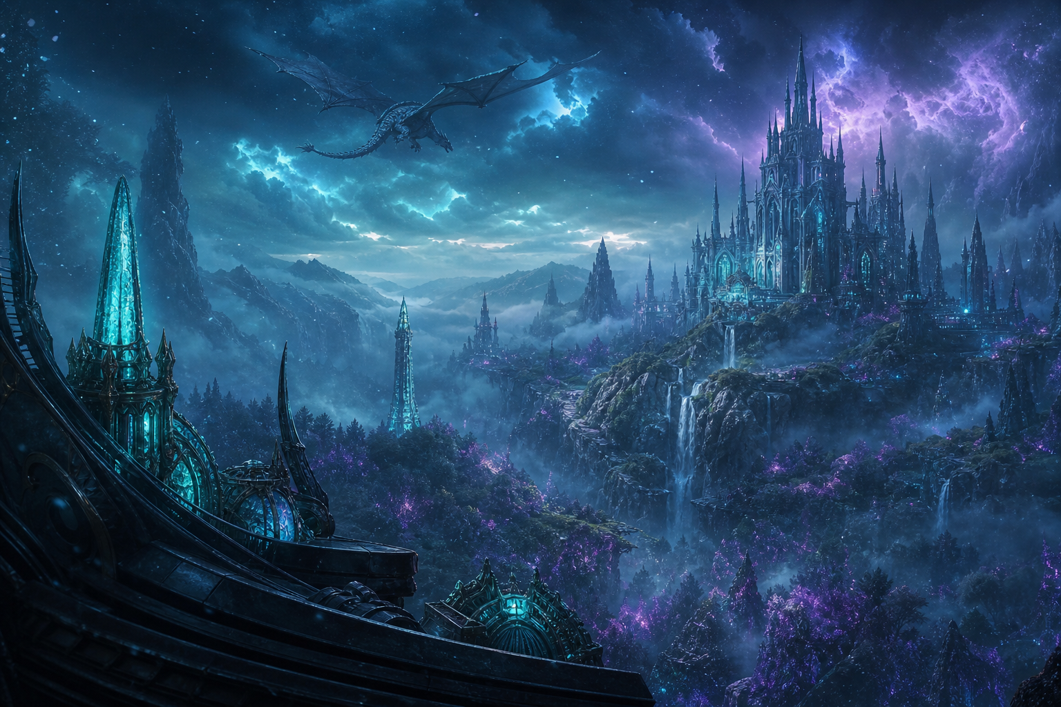 Futuristic Rooftop City View Fantasy Wallpaper 9 4K 11 4K Fantasy Wallpaper