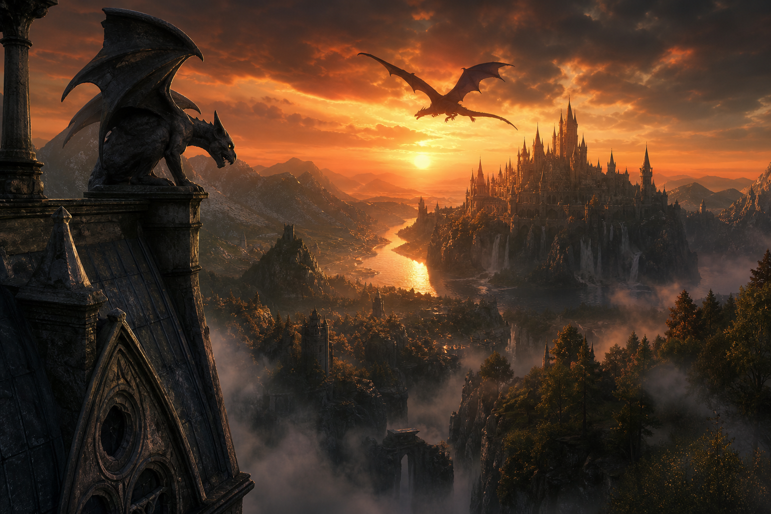 Futuristic Rooftop City View Fantasy Wallpaper  9 4K