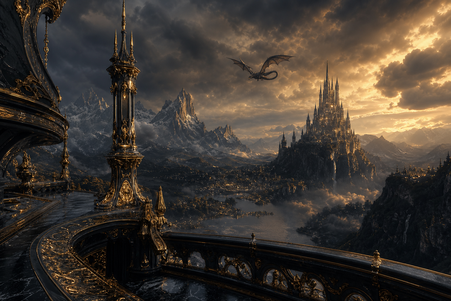 Futuristic Rooftop City View Fantasy Wallpaper  9 4K