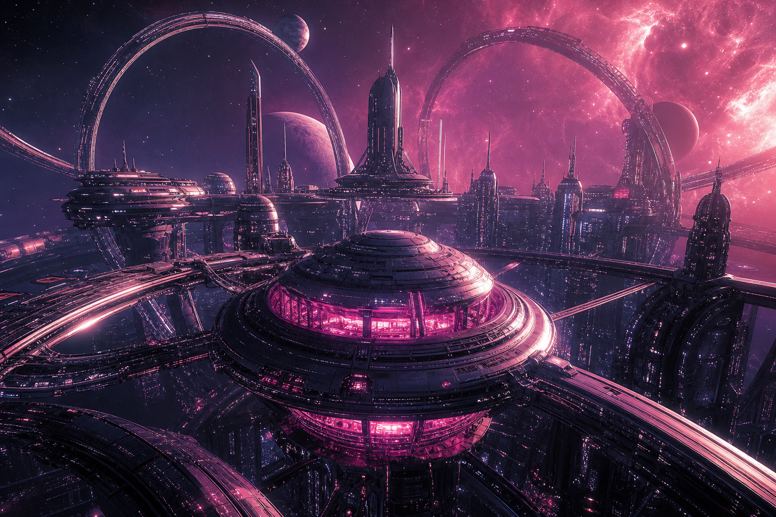 Futuristic Space Station Deep Space Cinematic Wallpaper Movie Wallpaper  3 4K