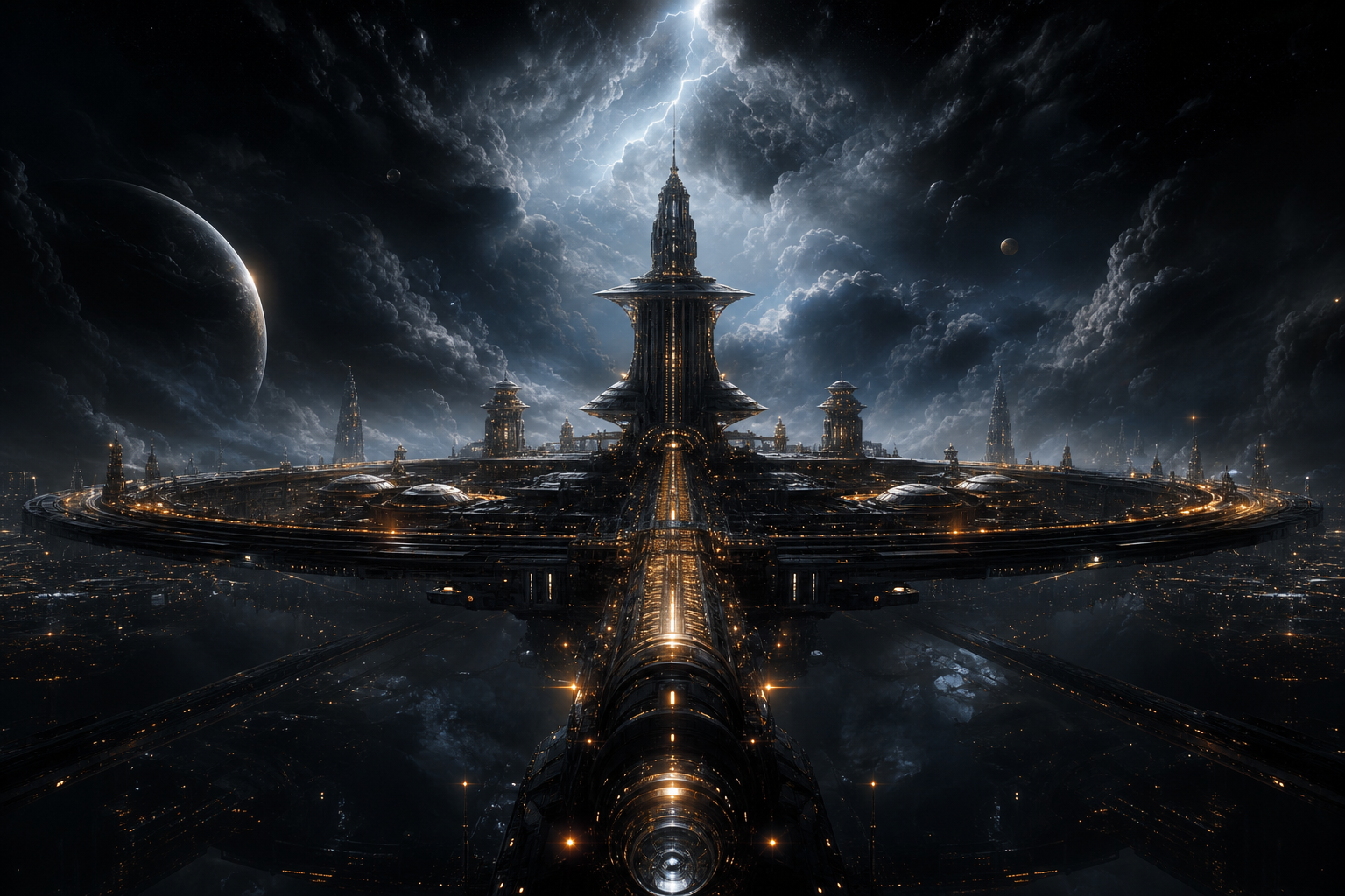 Futuristic Space Station Deep Space Cinematic Wallpaper Movie Wallpaper  3 4K