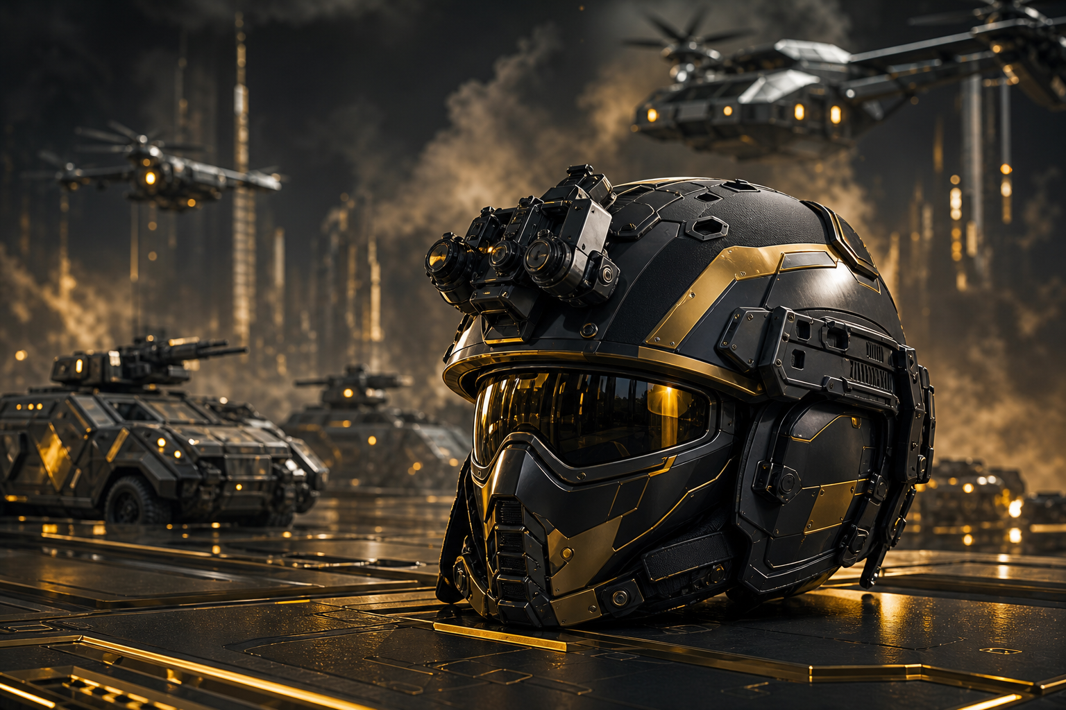 Futuristic Tactical Helmet Closeup Military Wallpaper  4 4K