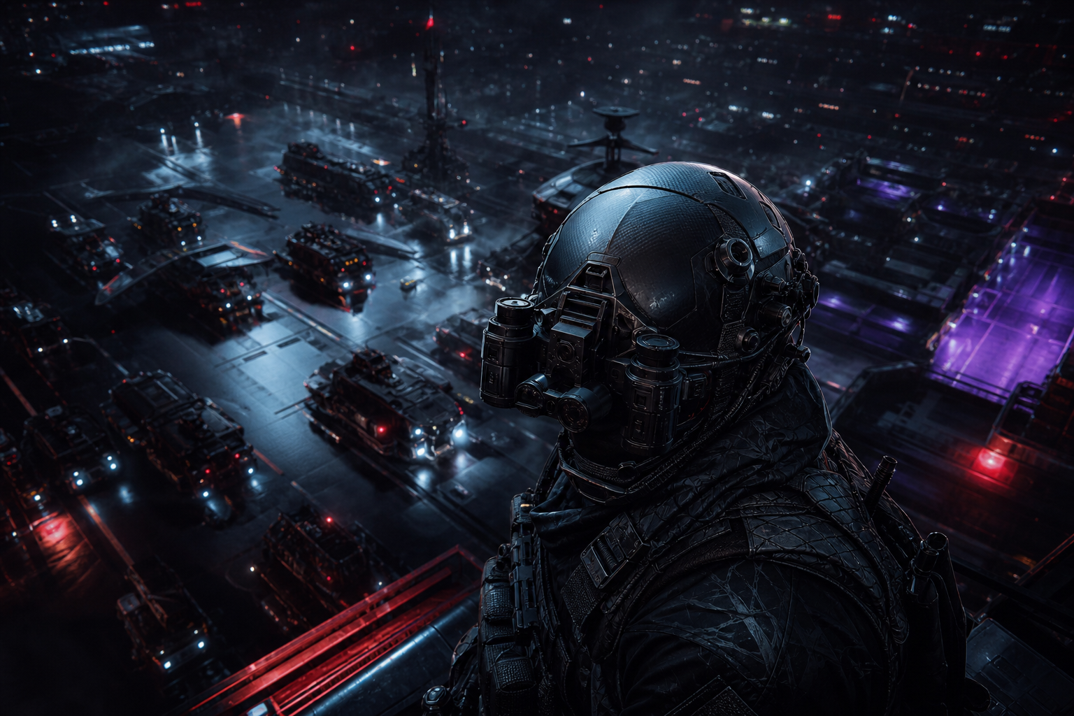 Futuristic Tactical Helmet Closeup Military Wallpaper  4 4K