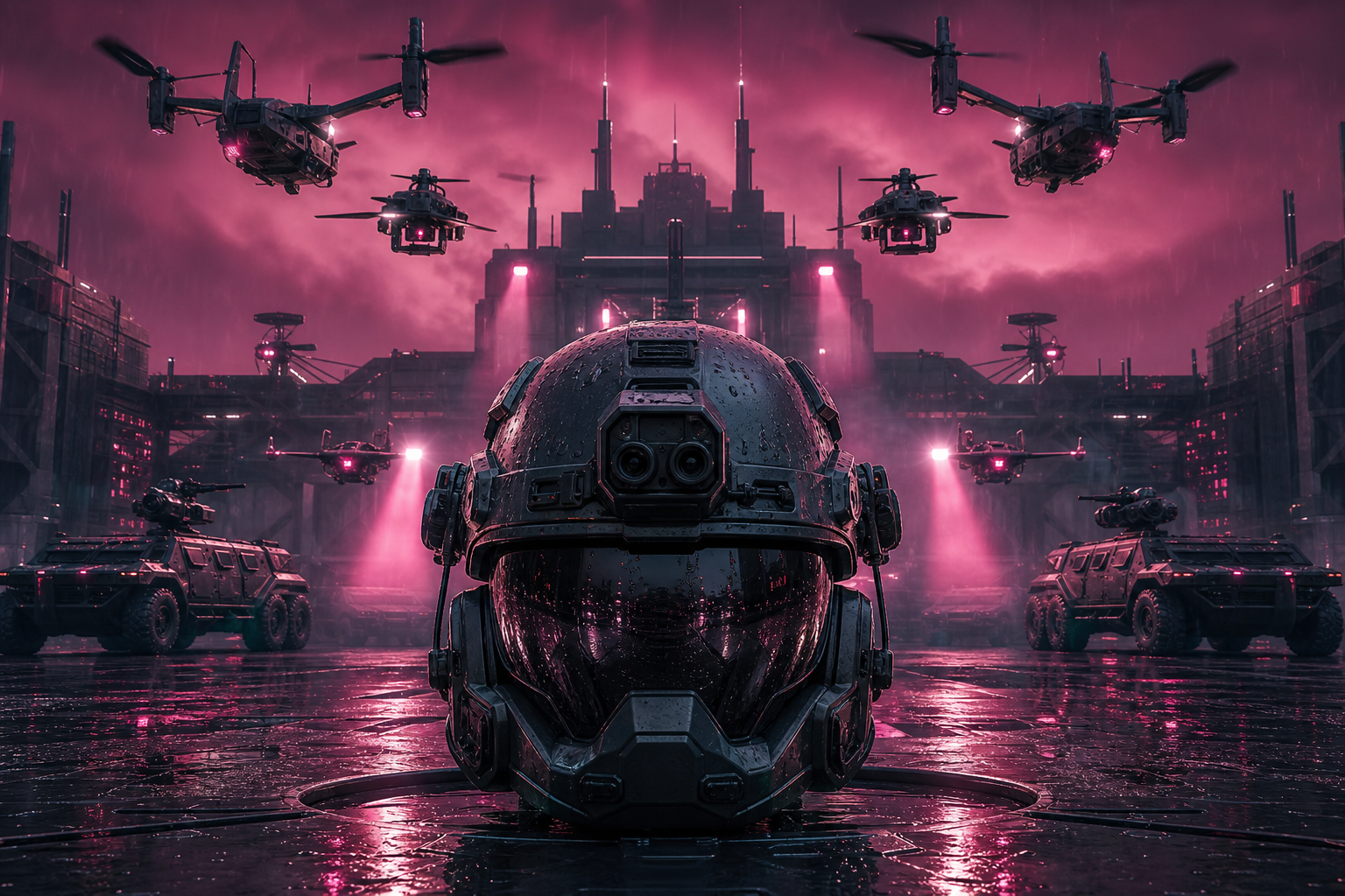 Futuristic Tactical Helmet Closeup Military Wallpaper  4 4K