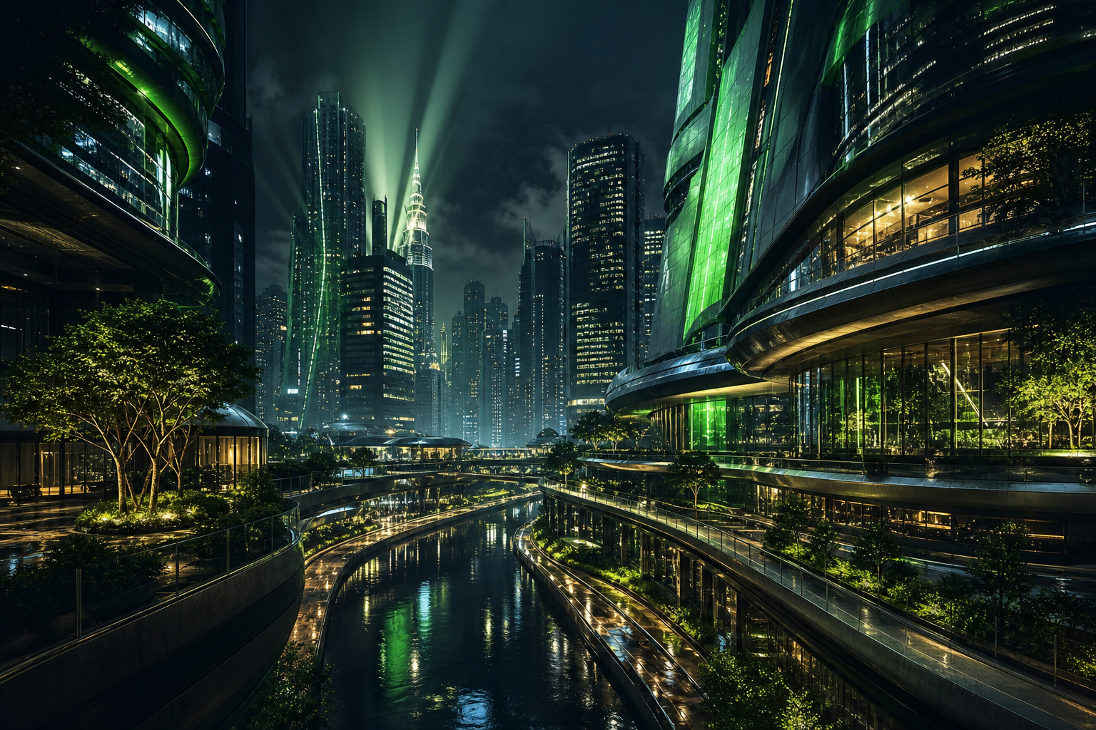 Futuristic Tokyo Street At Night Architecture Wallpaper  2 4K