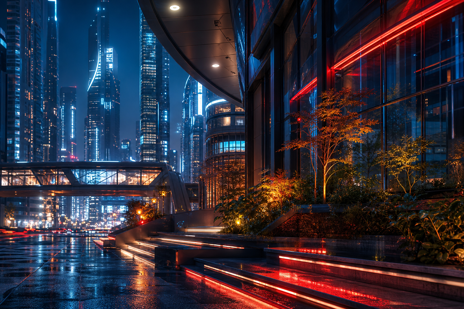 Futuristic Tokyo Street At Night Architecture Wallpaper 2 4K 13 4K Architecture Wallpaper