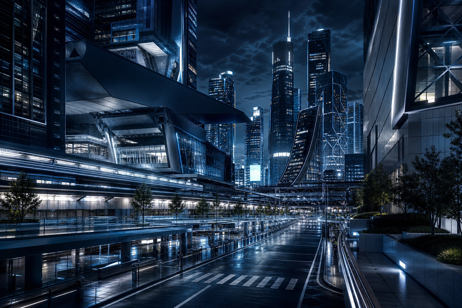Futuristic Tokyo Street At Night Architecture Wallpaper  2 4K