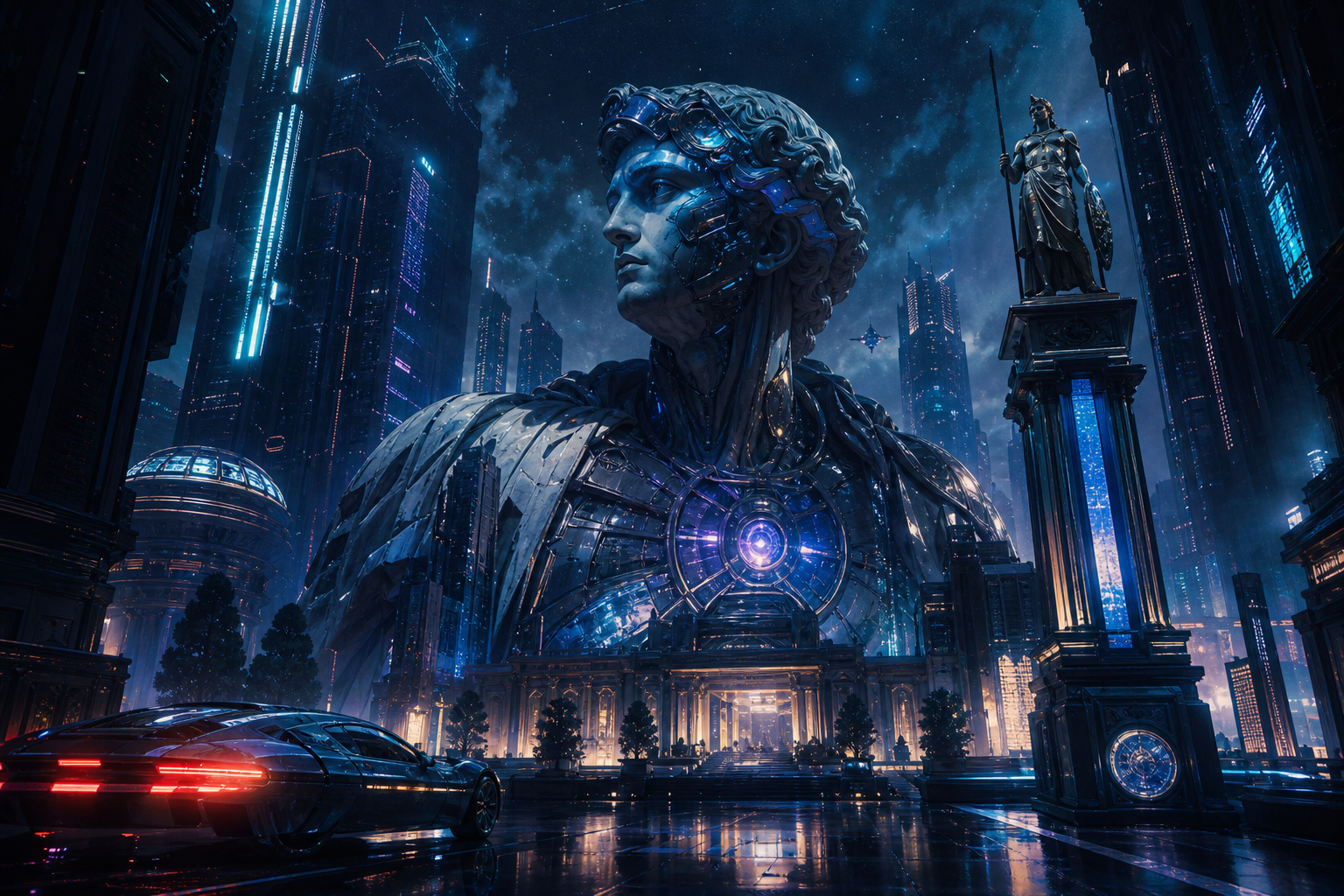 Futuristic Tokyo Street At Night Art Wallpaper  2 4K