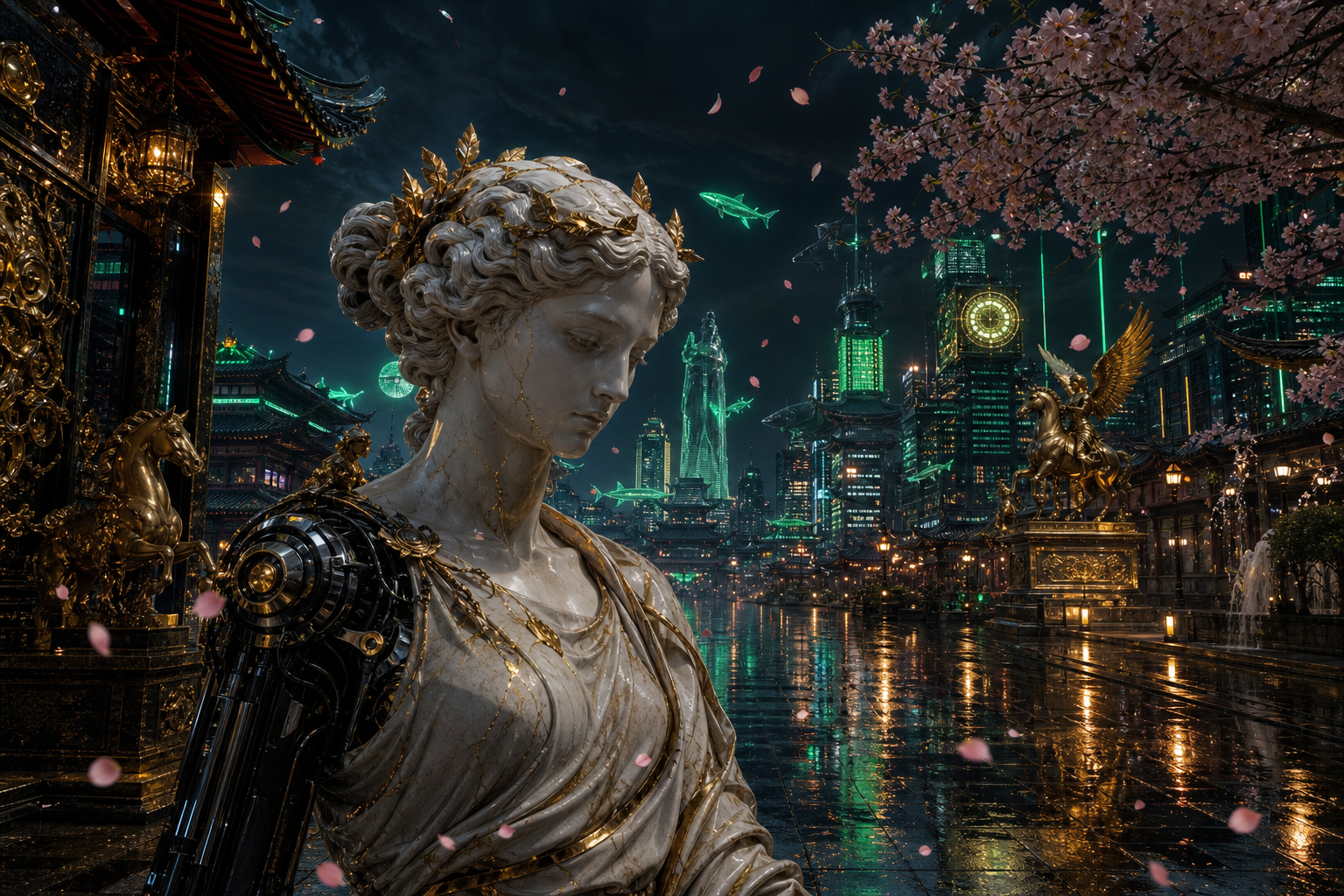 Futuristic Tokyo Street At Night Art Wallpaper  2 4K