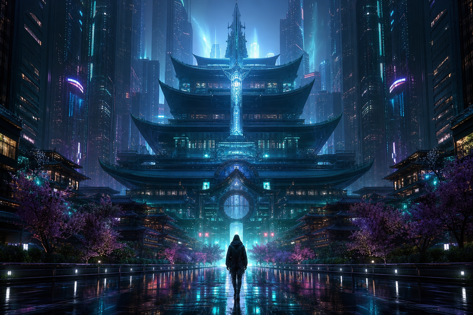Futuristic Tokyo Street At Night Cyberpunk Wallpaper  2 4K