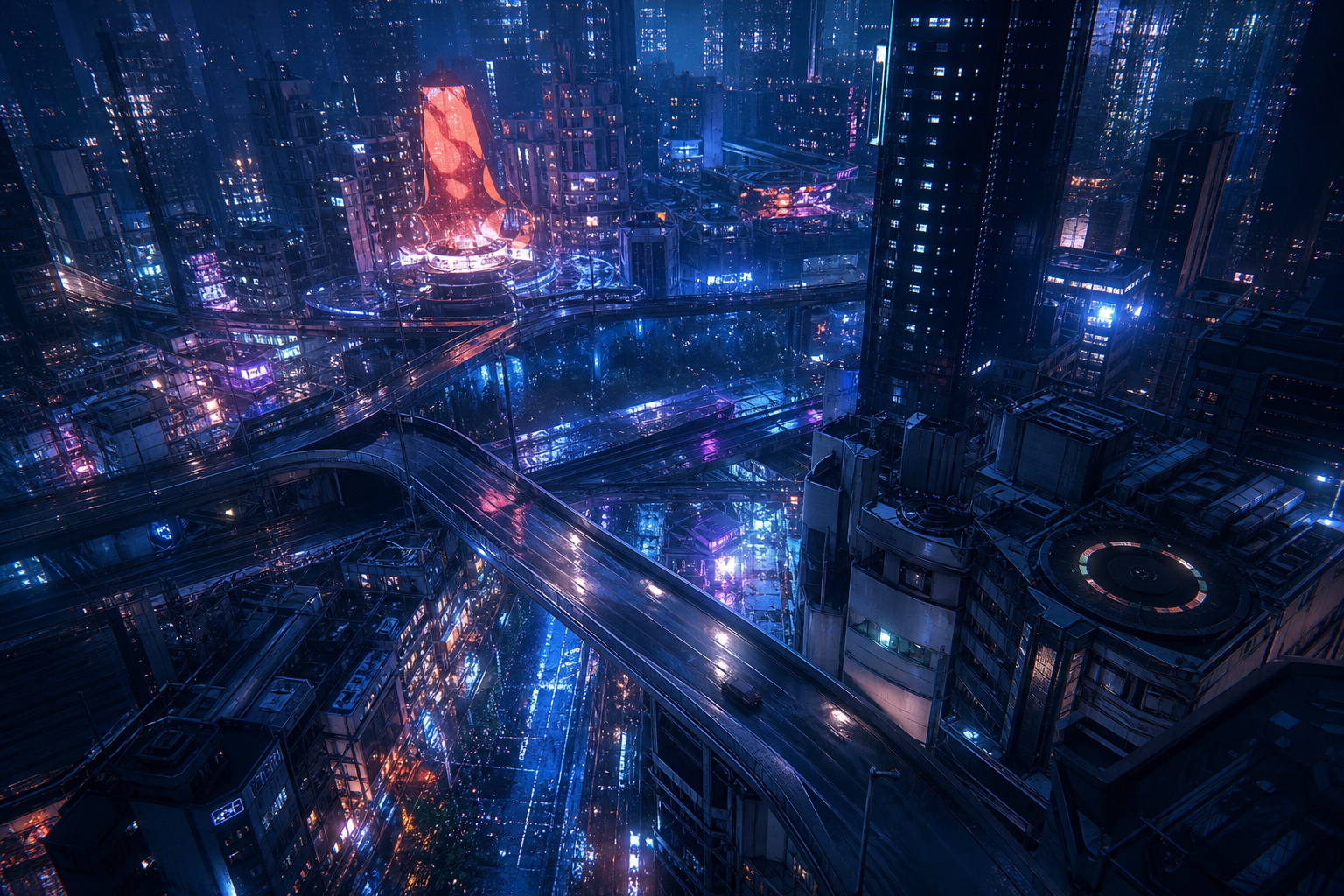 Futuristic Tokyo Street At Night Cyberpunk Wallpaper  2 4K