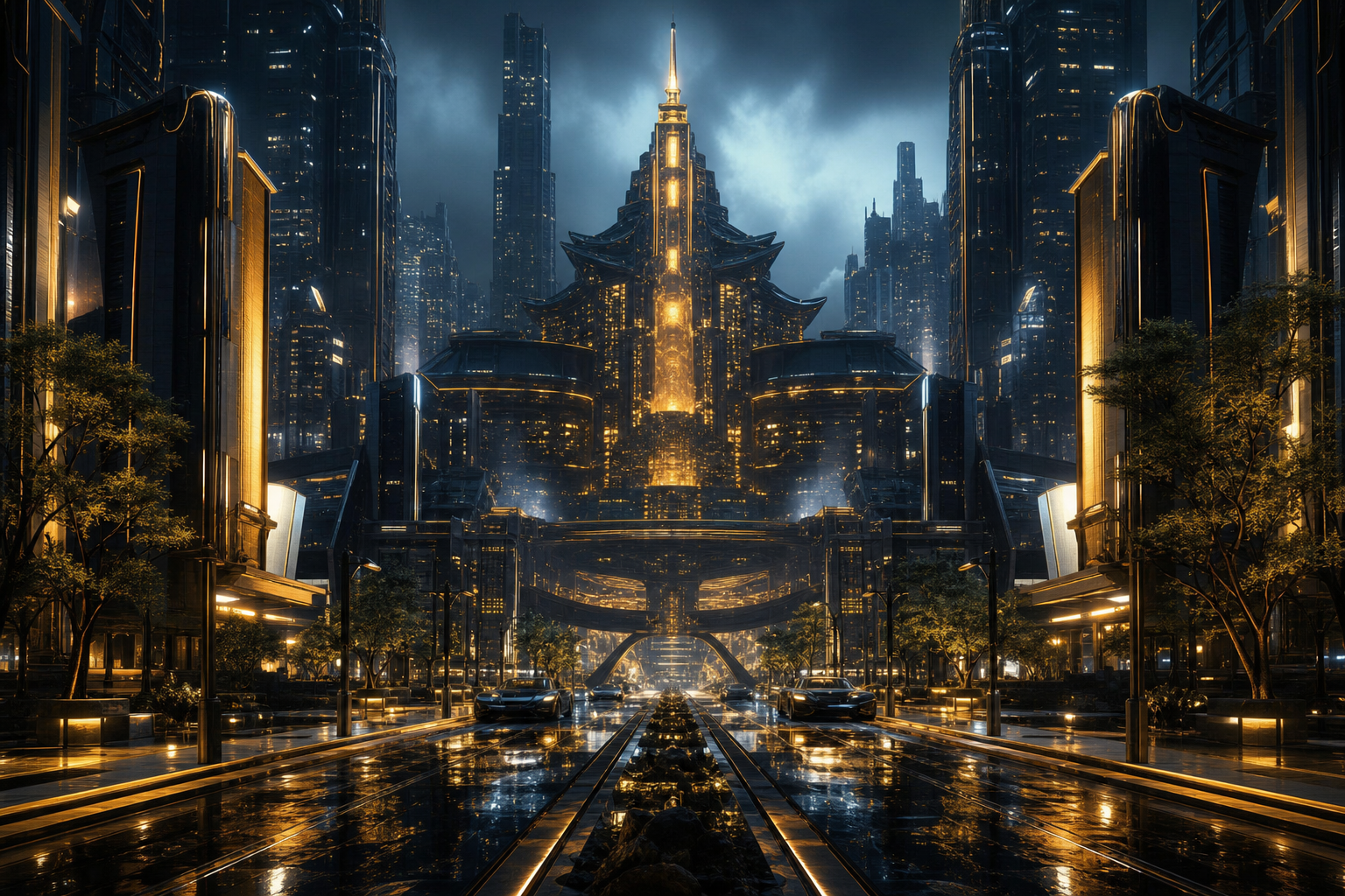 Futuristic Tokyo Street At Night Cyberpunk Wallpaper  2 4K