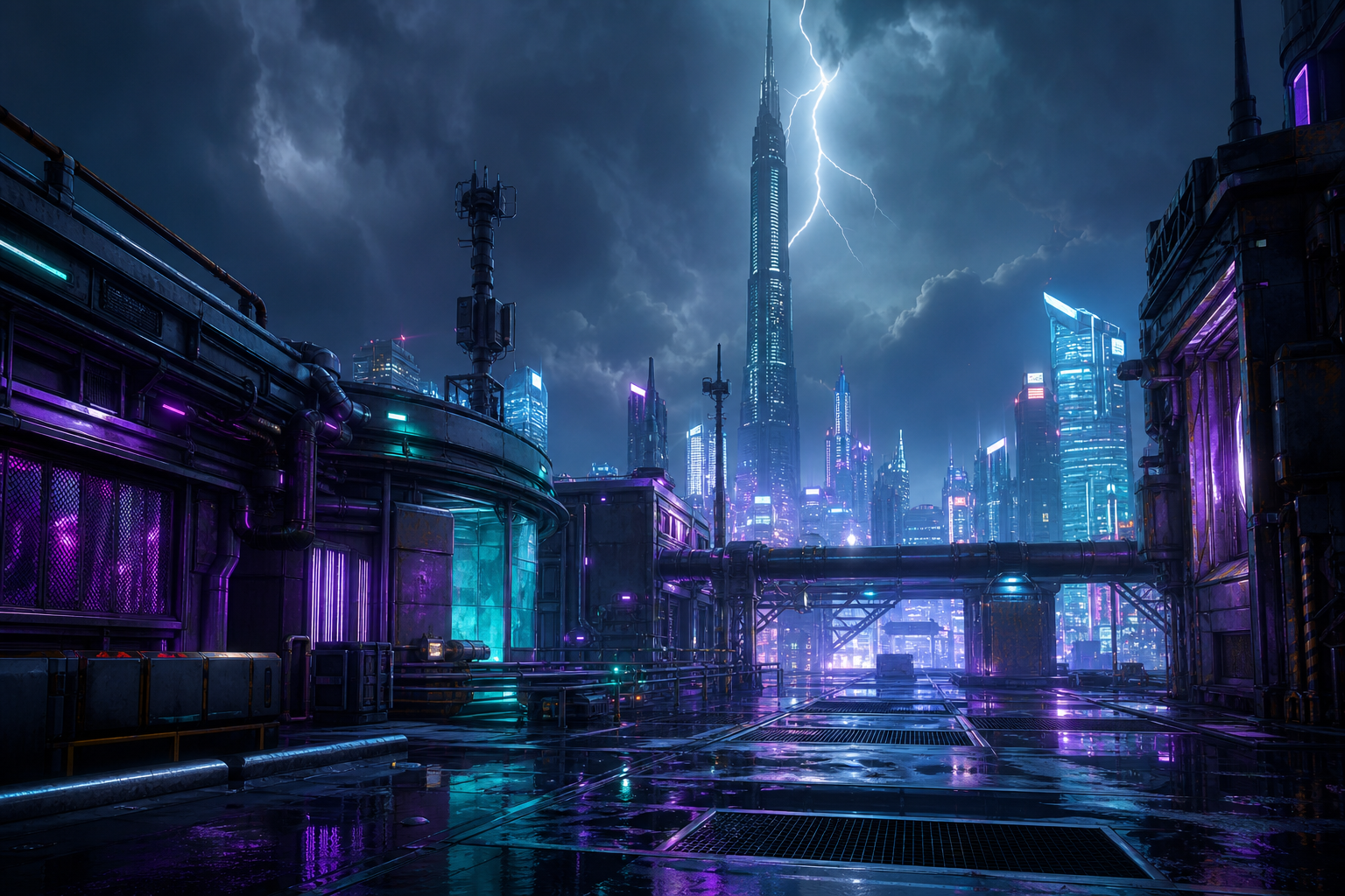 Futuristic Tokyo Street At Night Cyberpunk Wallpaper  2 4K