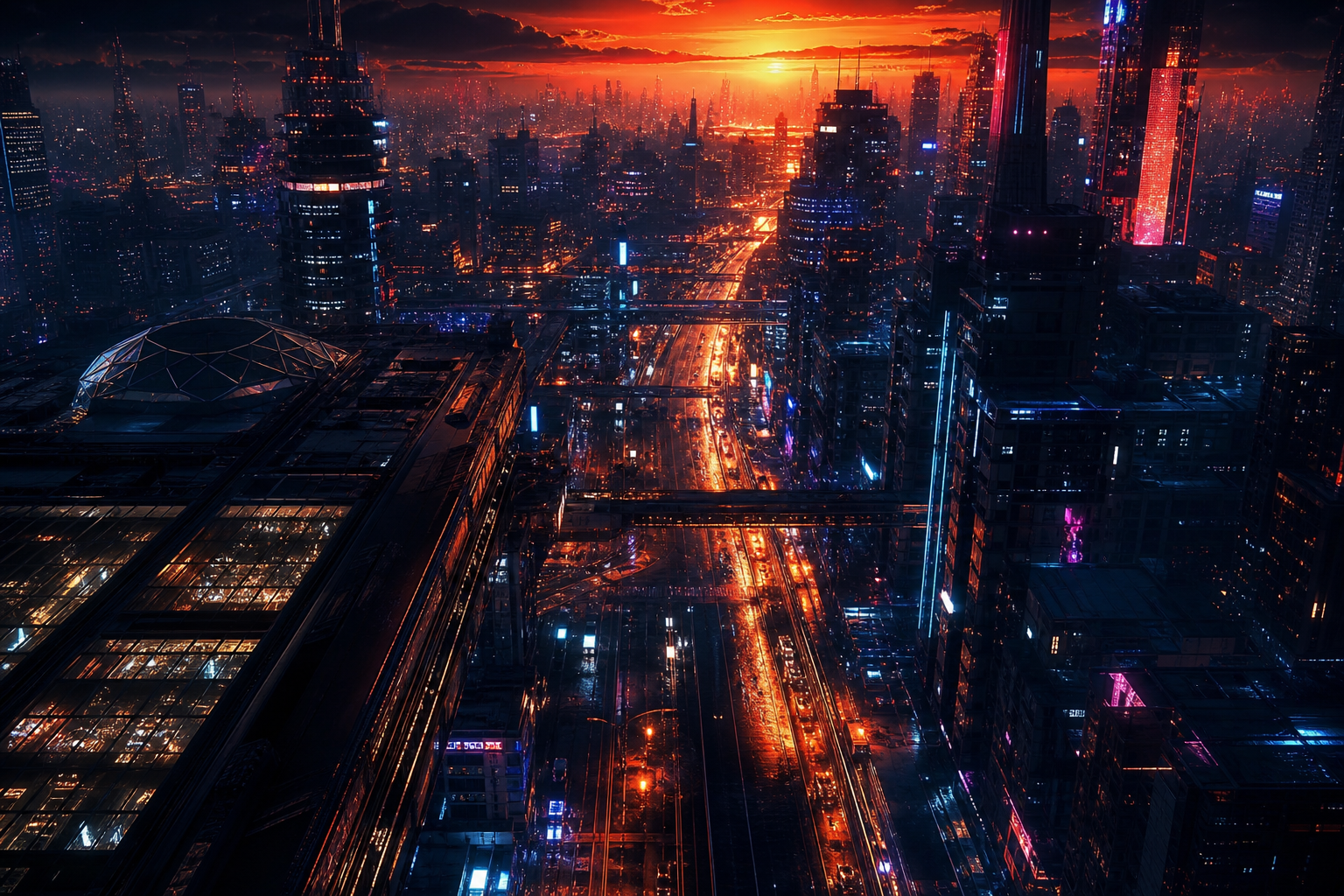 Futuristic Tokyo Street At Night Cyberpunk Wallpaper  2 4K