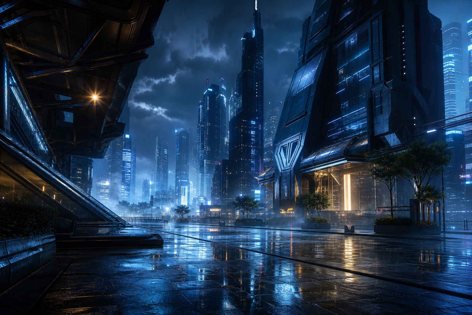 Futuristic Tokyo Street At Night Cyberpunk Wallpaper  2 4K
