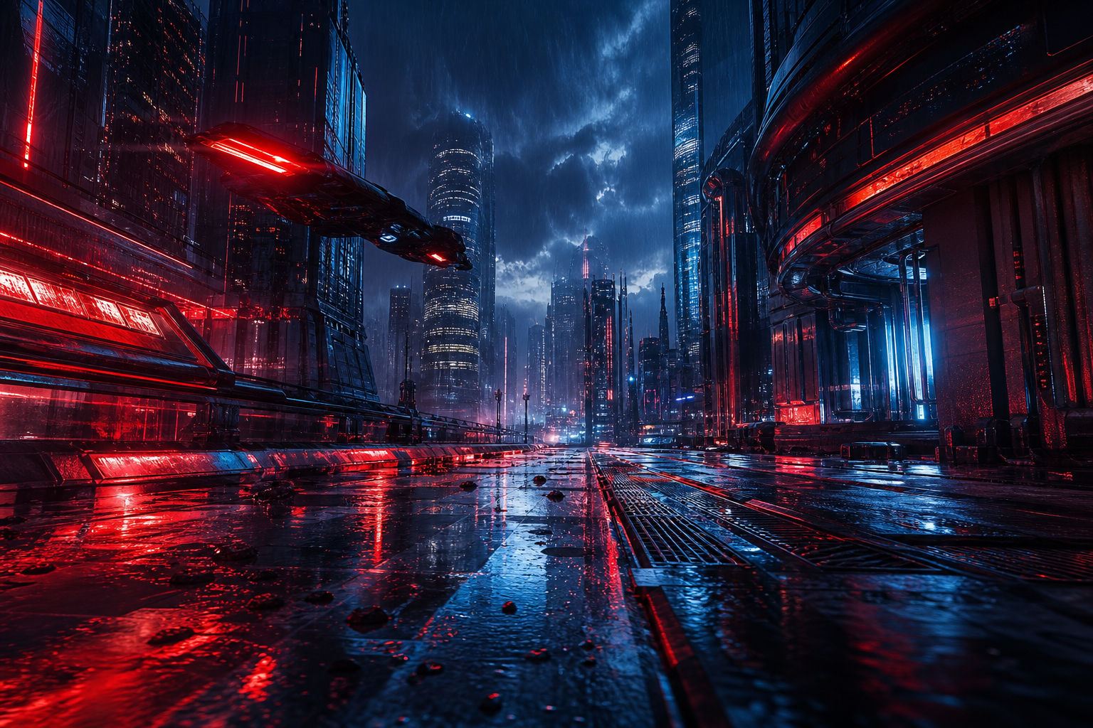 Futuristic Tokyo Street At Night Cyberpunk Wallpaper  2 4K