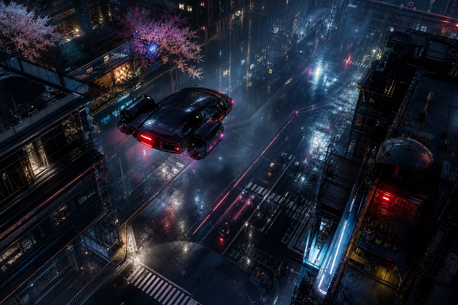 Futuristic Tokyo Street At Night Cyberpunk Wallpaper  2 4K