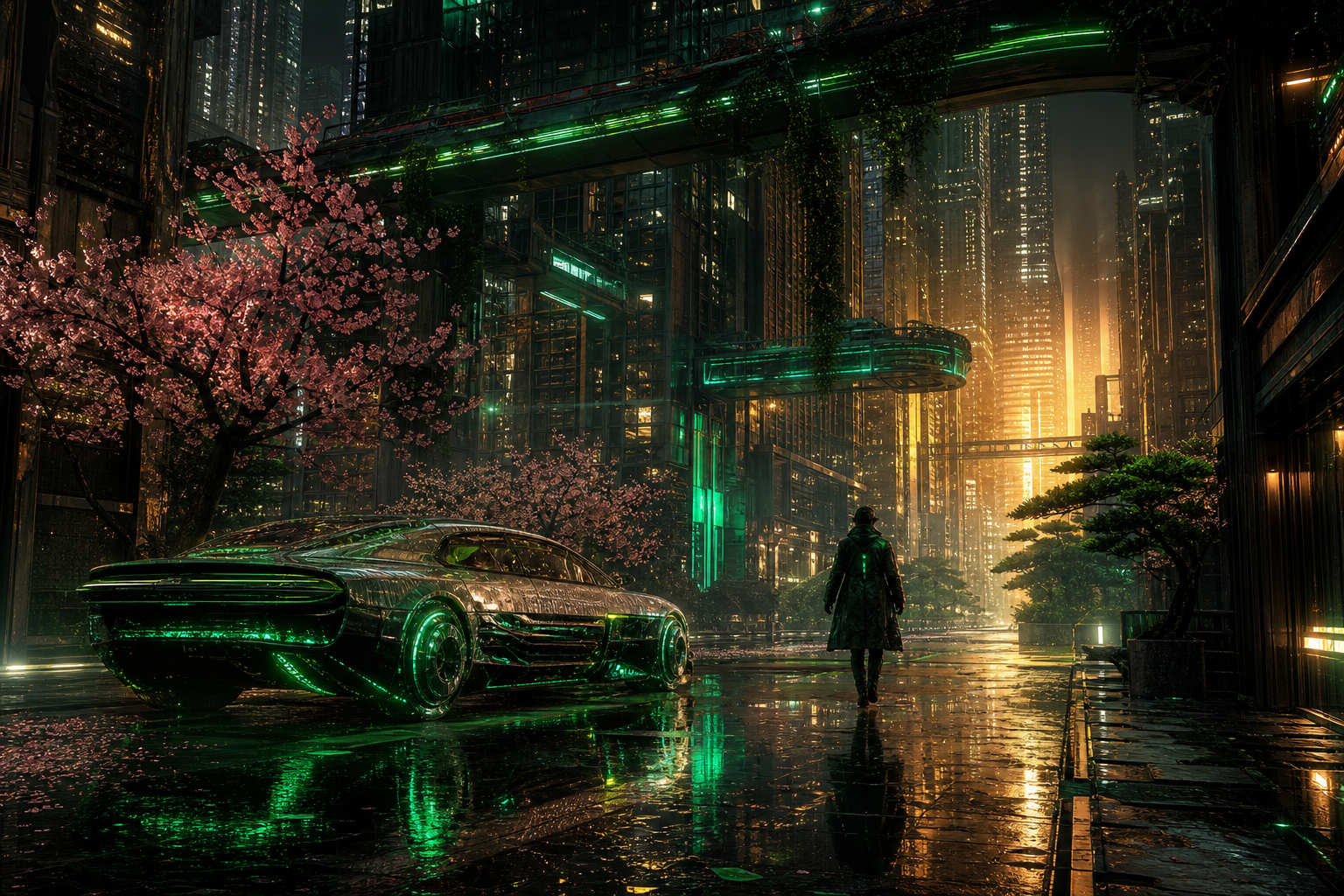 Futuristic Tokyo Street At Night Cyberpunk Wallpaper  2 4K