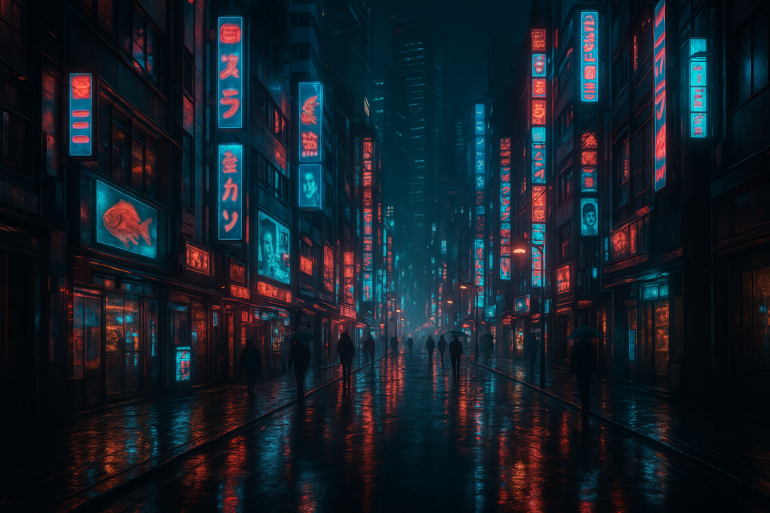 Futuristic Tokyo Street At Night Cyberpunk Wallpaper 2 4K 4K Cyberpunk Wallpaper