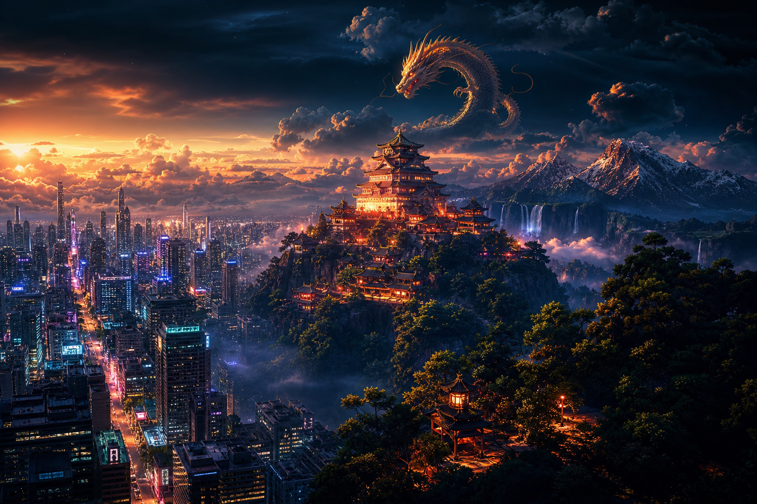 Futuristic Tokyo Street At Night Fantasy Wallpaper  2 4K