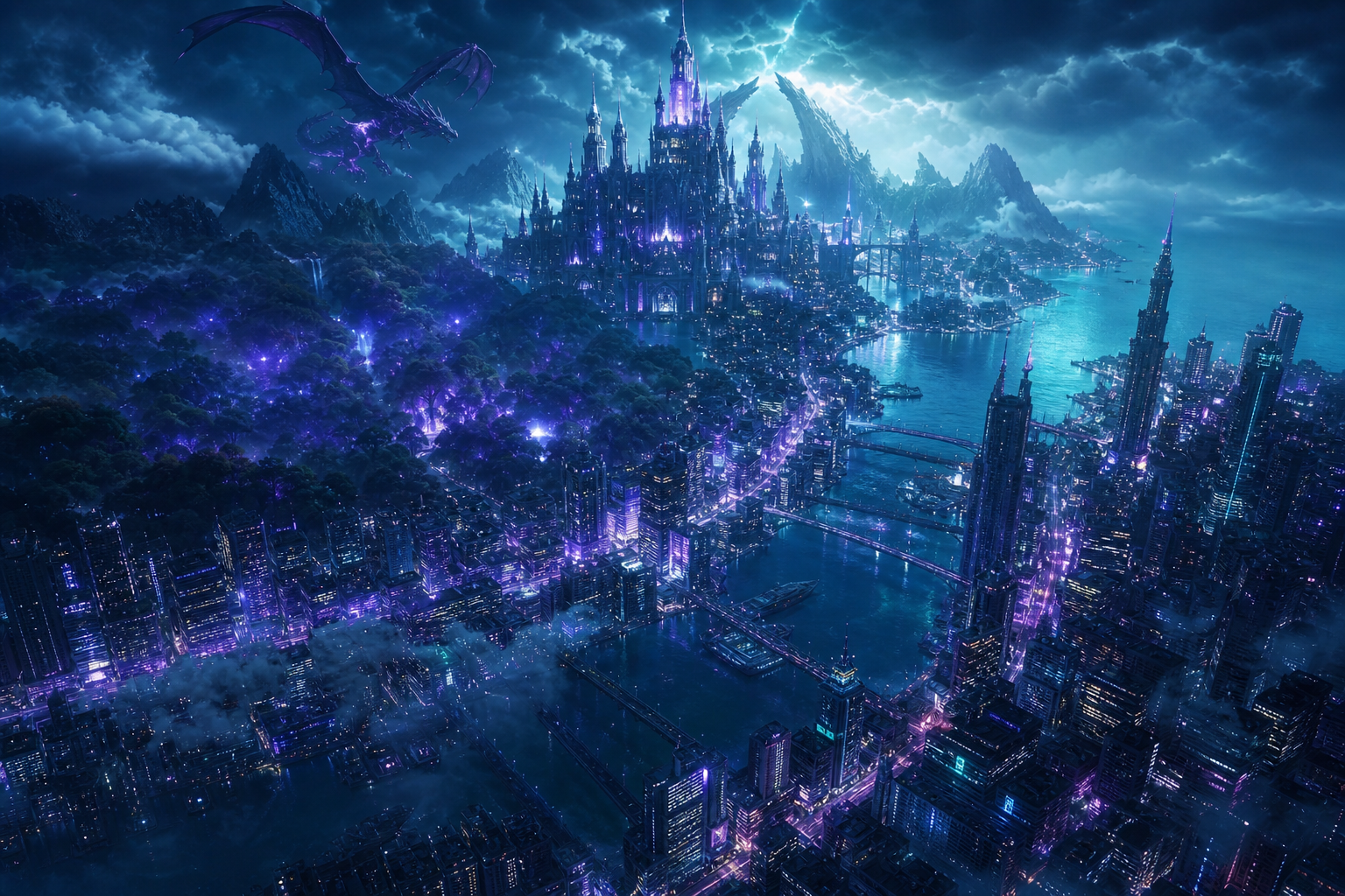 Futuristic Tokyo Street At Night Fantasy Wallpaper 2 4K 11 4K Fantasy Wallpaper