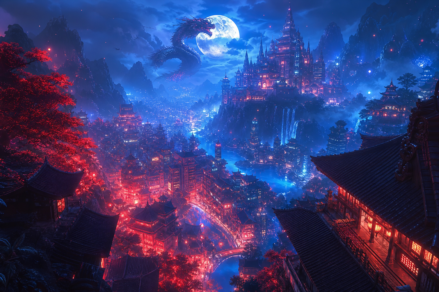 Futuristic Tokyo Street At Night Fantasy Wallpaper  2 4K