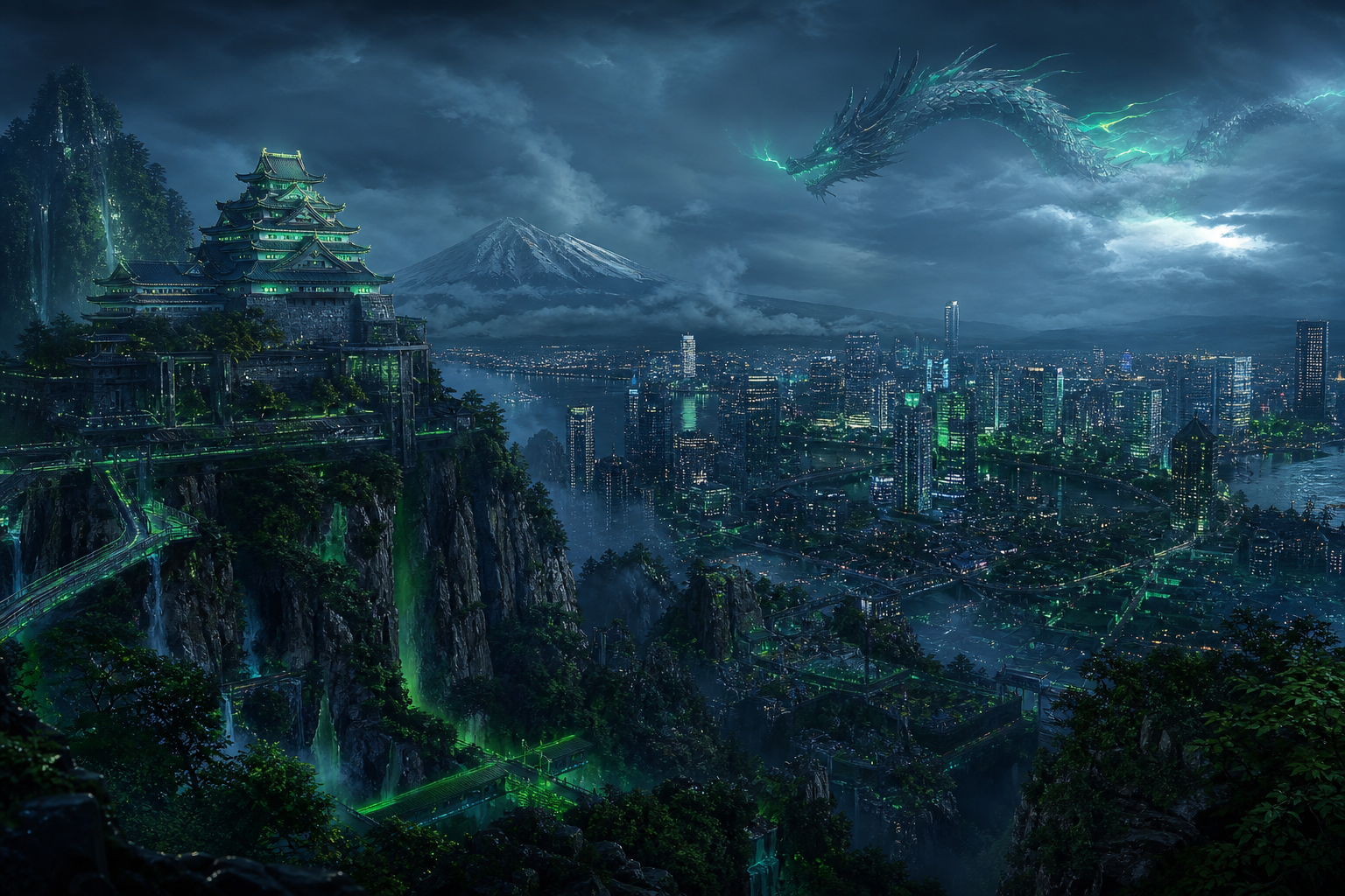 Futuristic Tokyo Street At Night Fantasy Wallpaper  2 4K