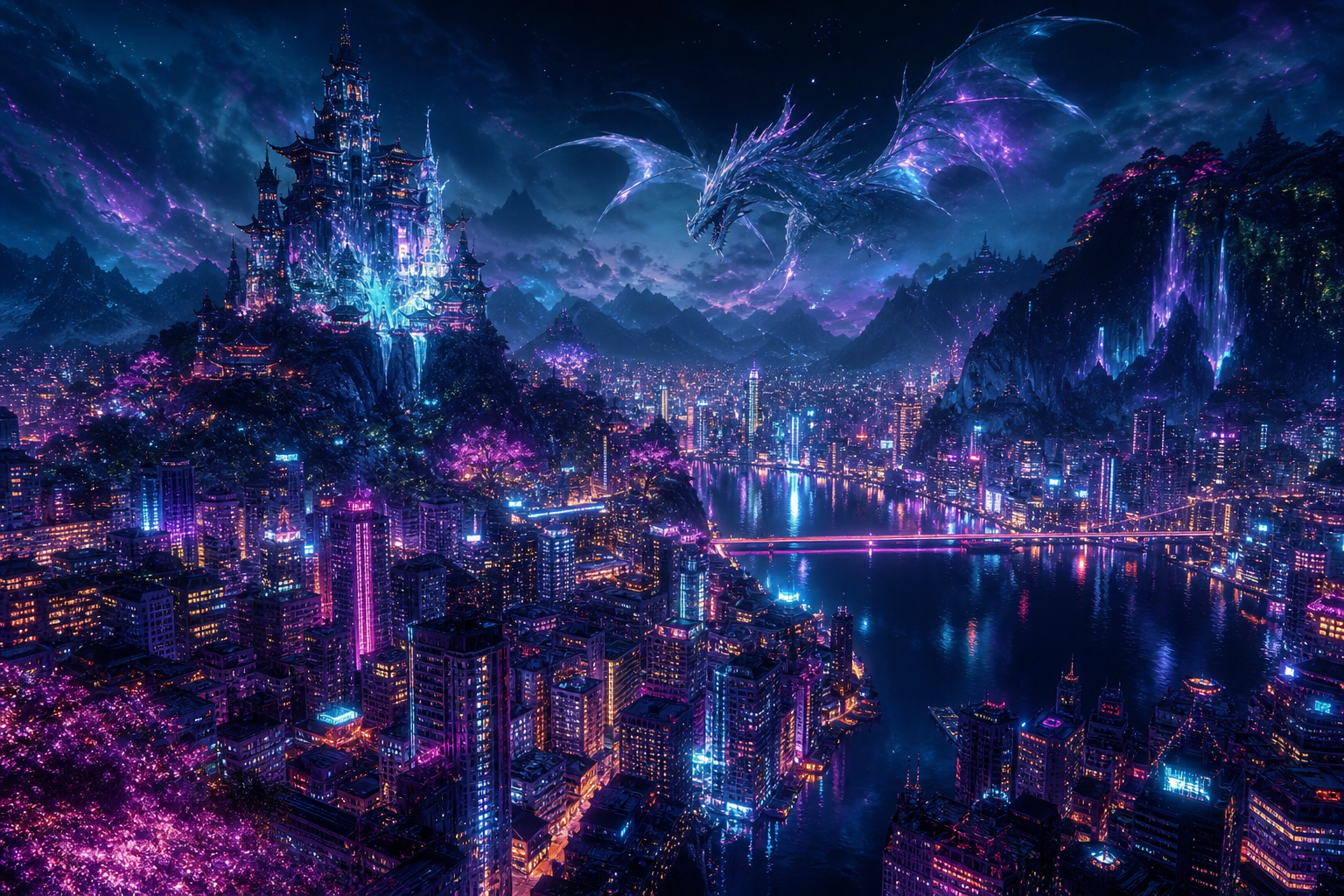 Futuristic Tokyo Street At Night Fantasy Wallpaper  2 4K