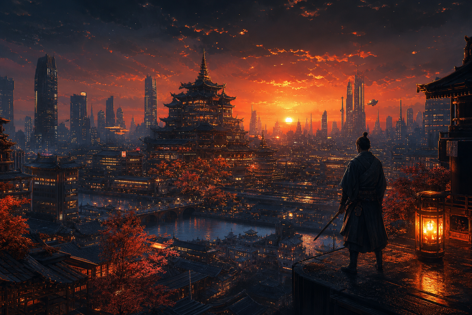 Futuristic Tokyo Street At Night Fantasy Wallpaper  2 4K