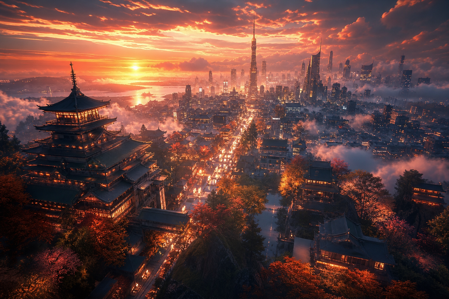 Futuristic Tokyo Street At Night Fantasy Wallpaper  2 4K