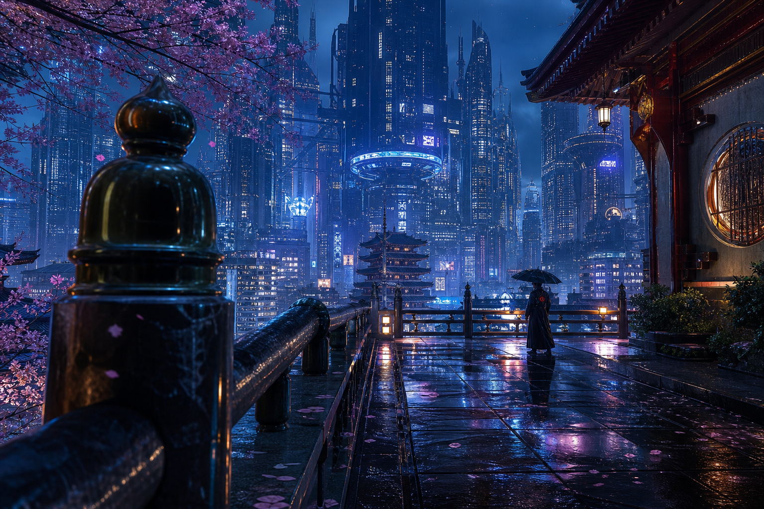 Futuristic Tokyo Street At Night Fantasy Wallpaper  2 4K