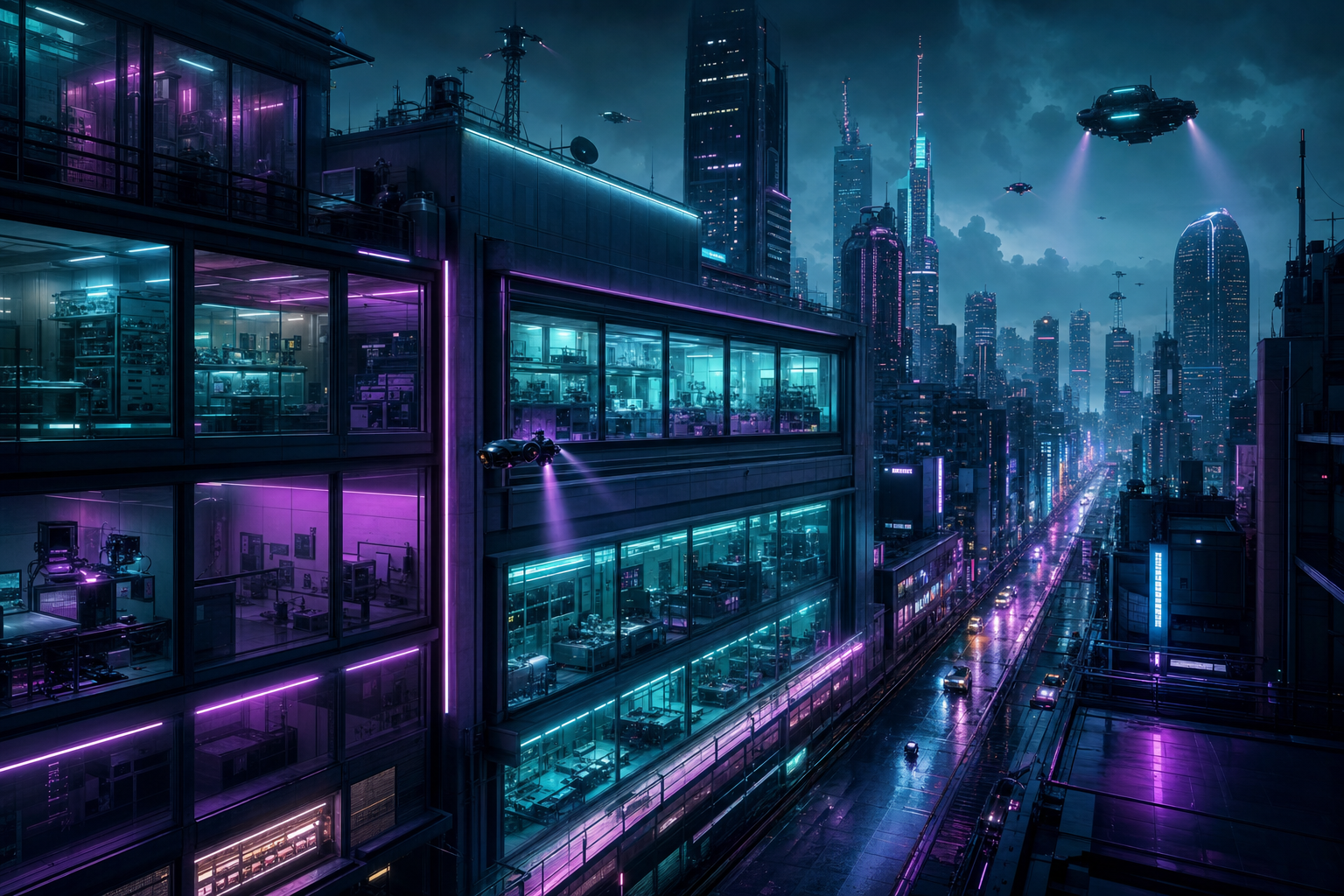 Futuristic Tokyo Street At Night Hamster-Robotics Wallpaper  2 4K