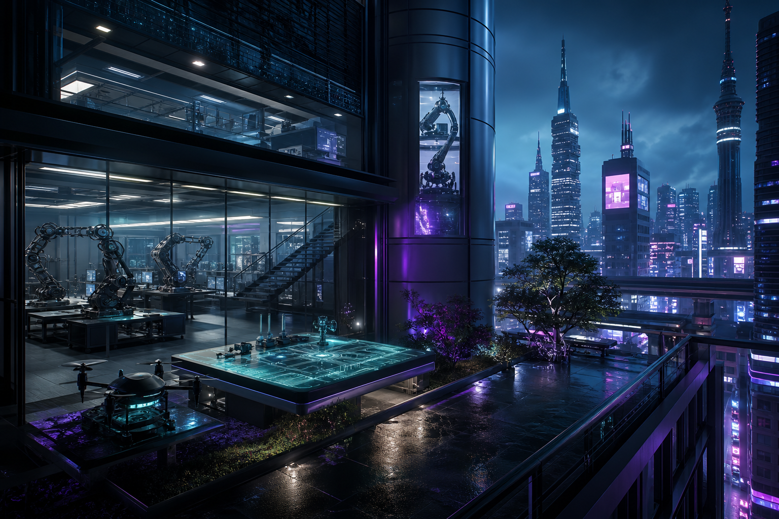 Futuristic Tokyo Street At Night Hamster-Robotics Wallpaper  2 4K