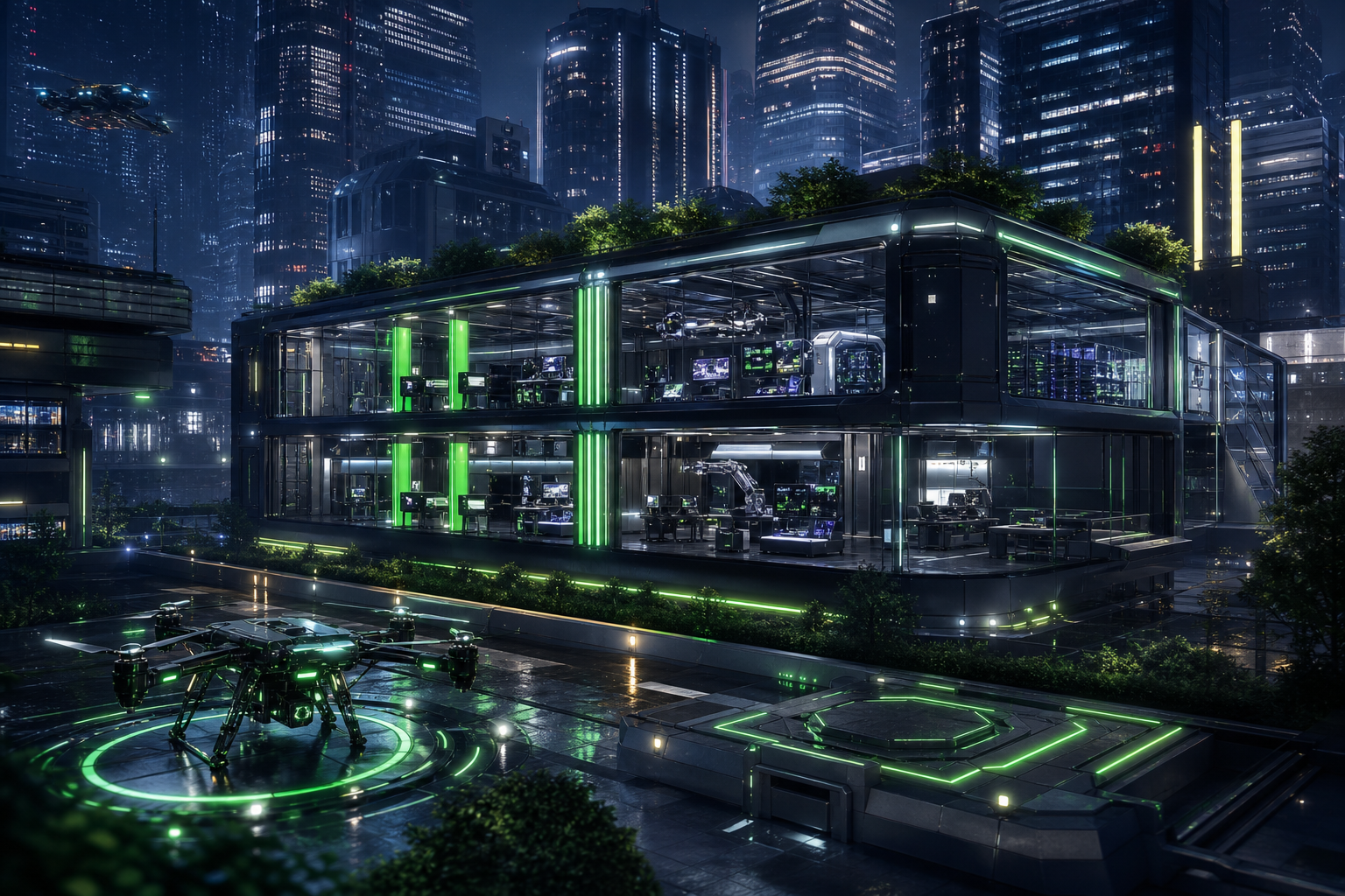 Futuristic Tokyo Street At Night Hamster-Robotics Wallpaper  2 4K