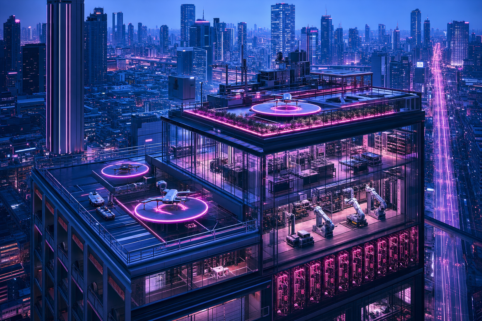 Futuristic Tokyo Street At Night Hamster-Robotics Wallpaper  2 4K