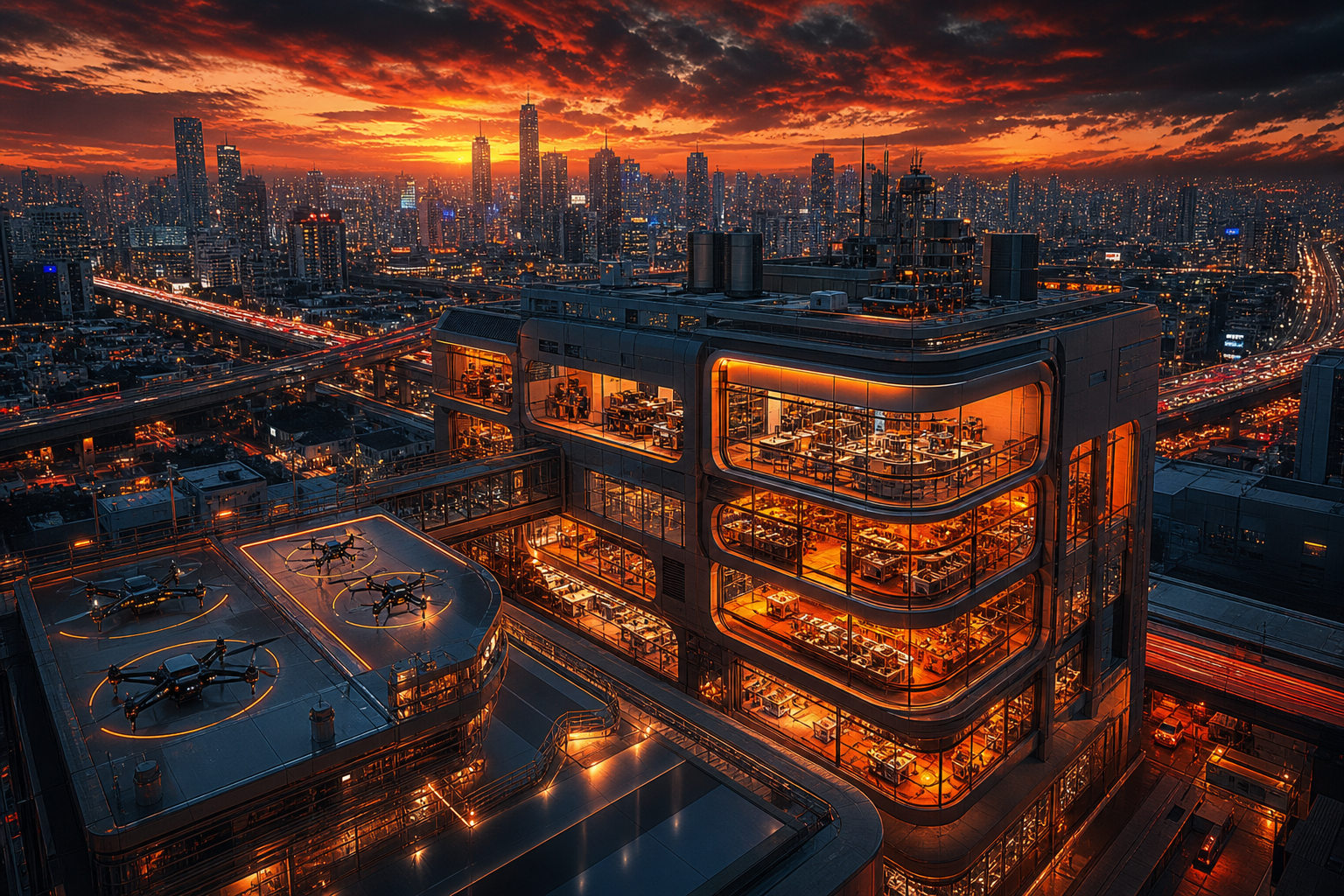 Futuristic Tokyo Street At Night Hamster-Robotics Wallpaper  2 4K