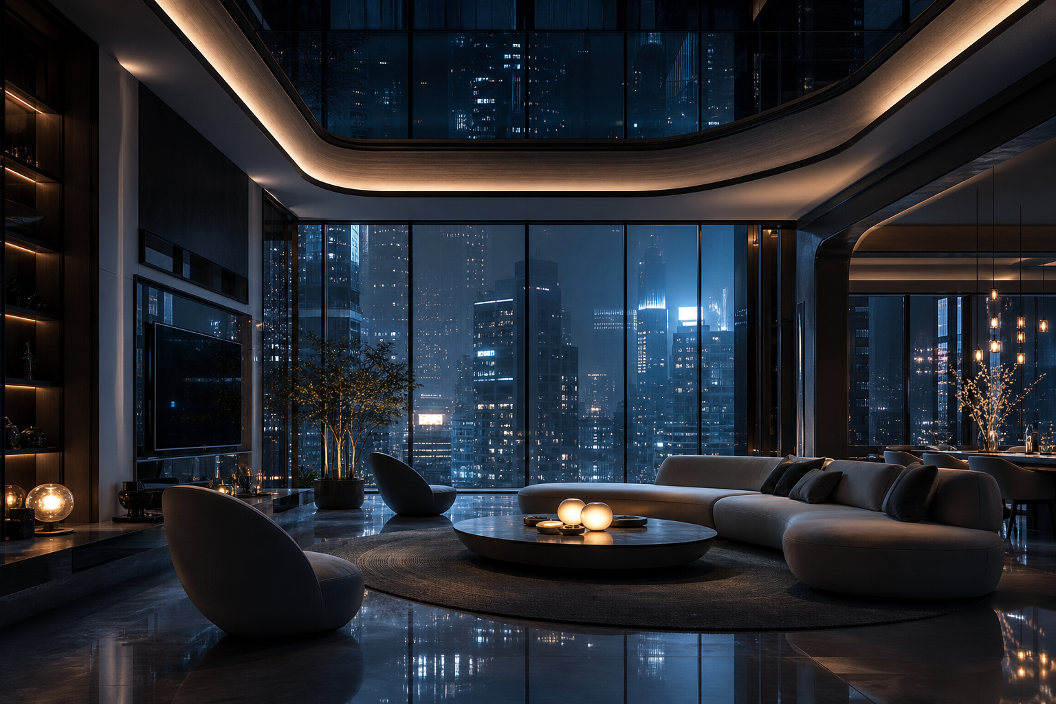 Futuristic Tokyo Street At Night Interior-Design Wallpaper  2 4K